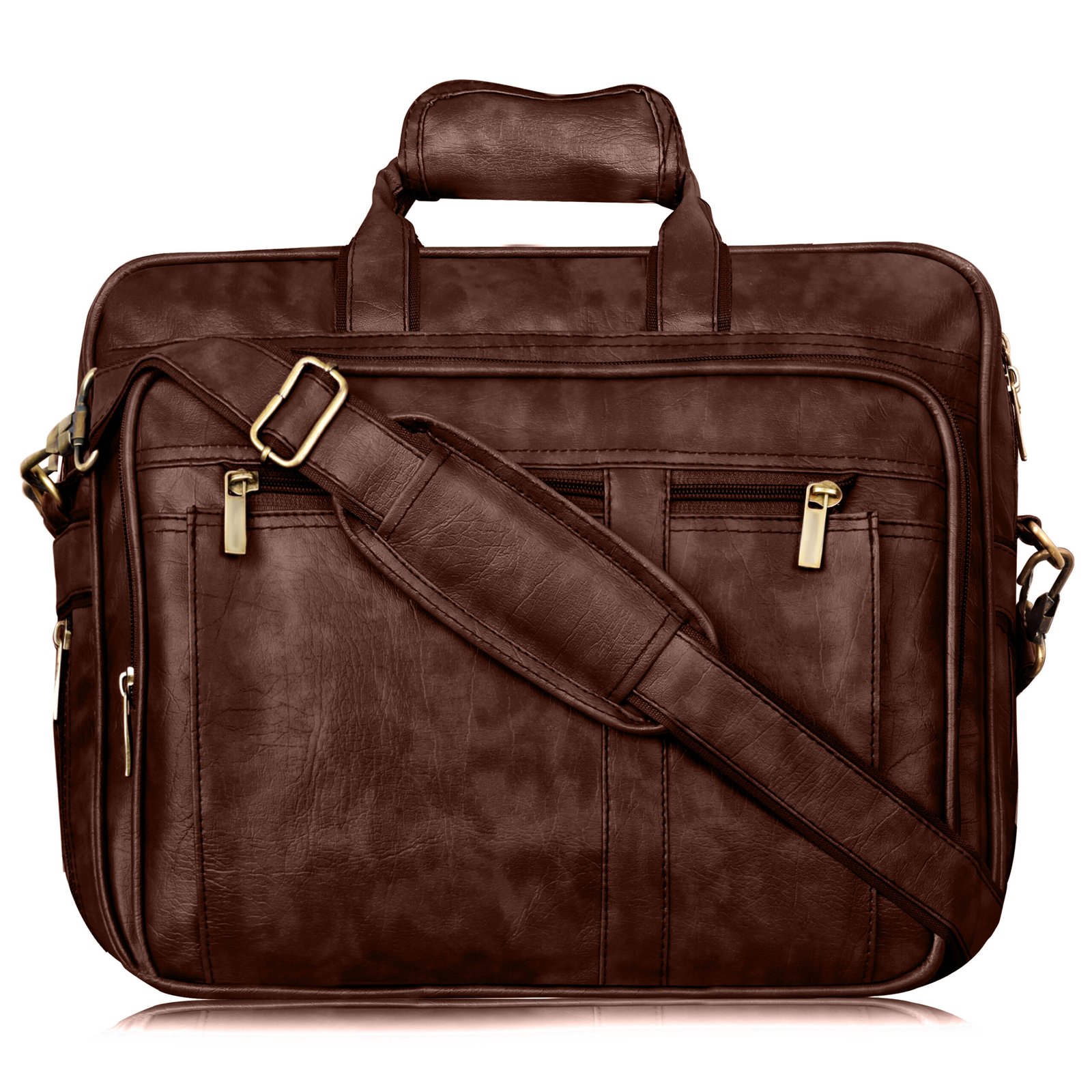 Brown Color Faux Leather 28L Messenger Bag BG63