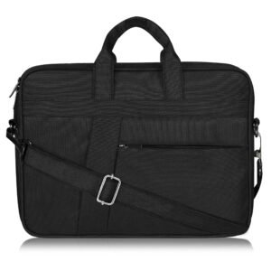 Black Color Linen fabric 10L Messenger Bag BG78