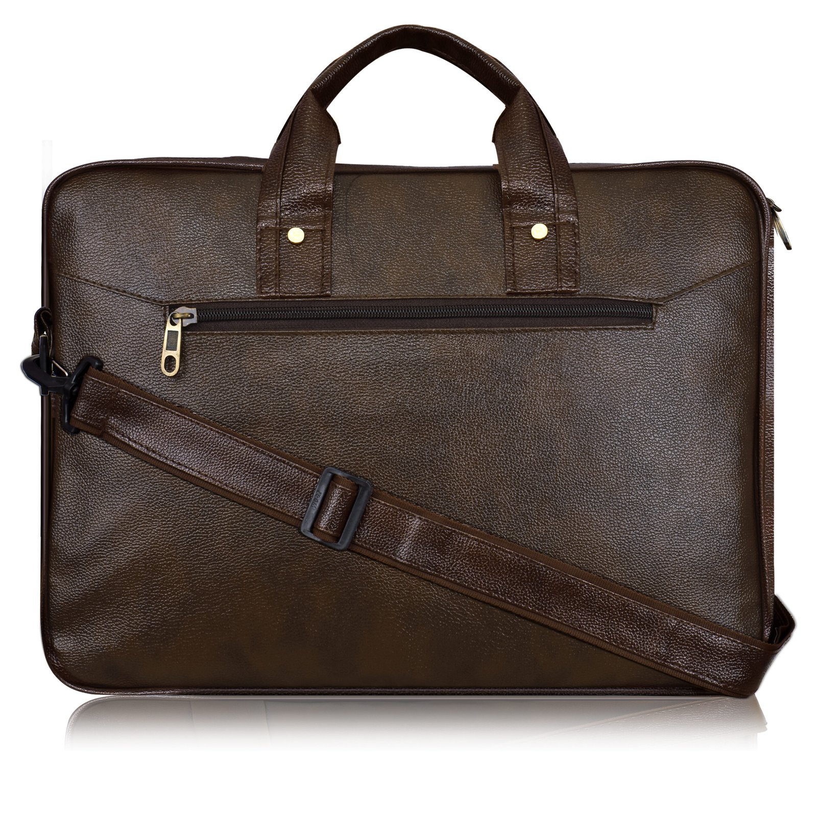 Chocolate Color Faux Leather 10L Messenger Bag BG11