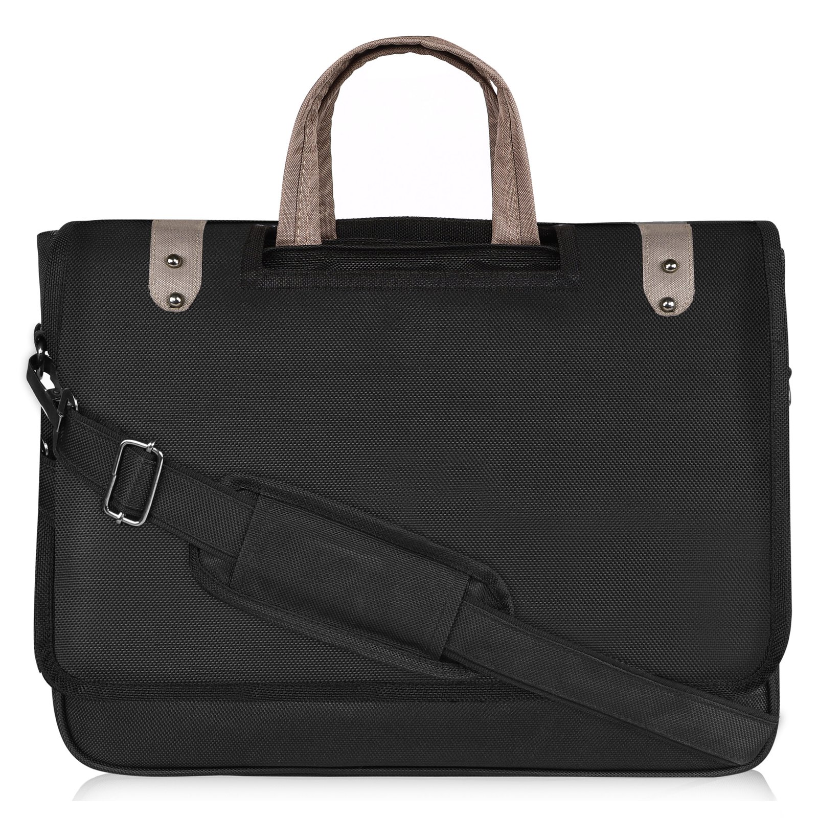 Black Color Linen fabric 10L Messenger Bag BG89