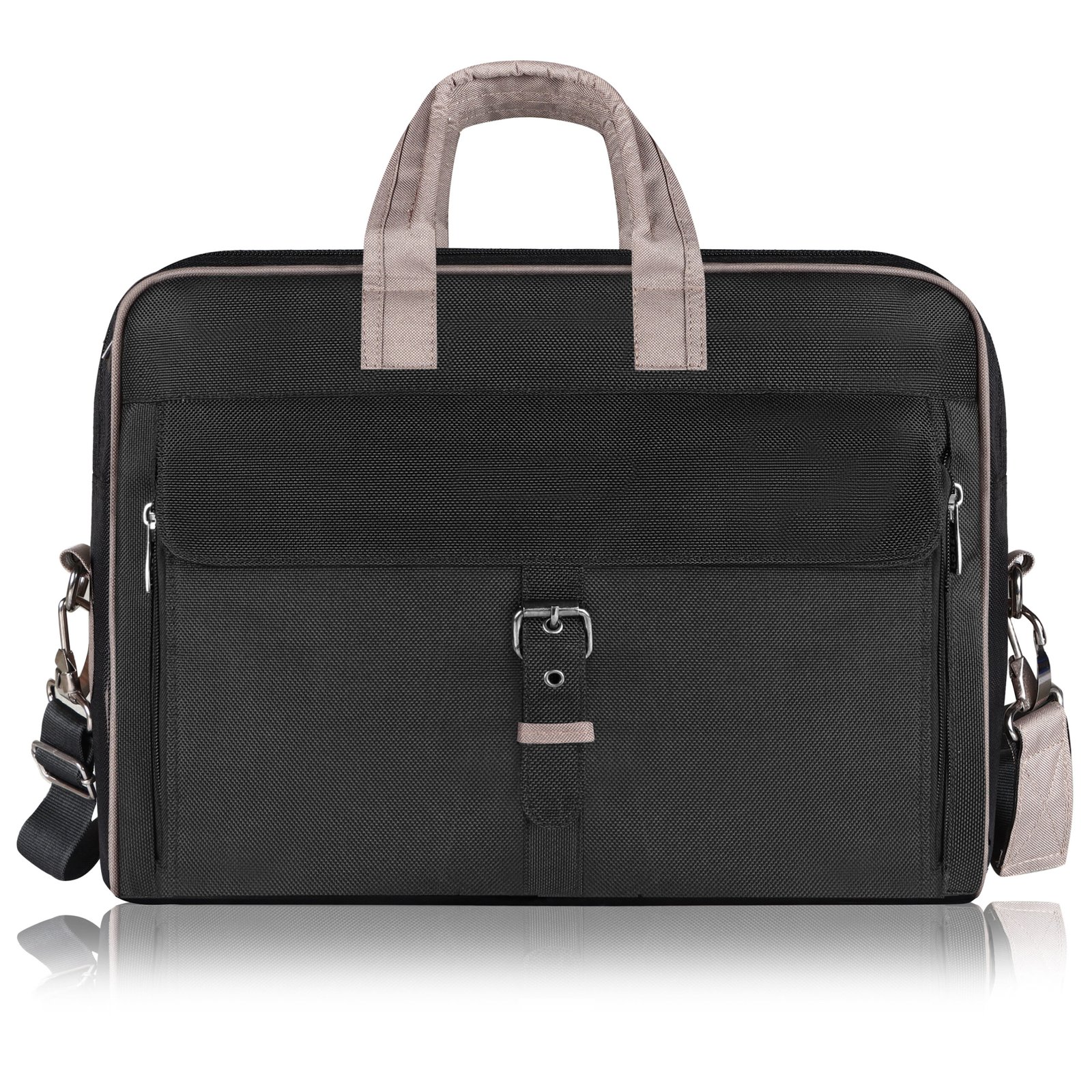 Black Color Linen fabric 10L Messenger Bag BG91