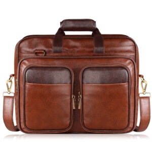 Tan & Brown Color Faux Leather 28L Messenger Bag BG94