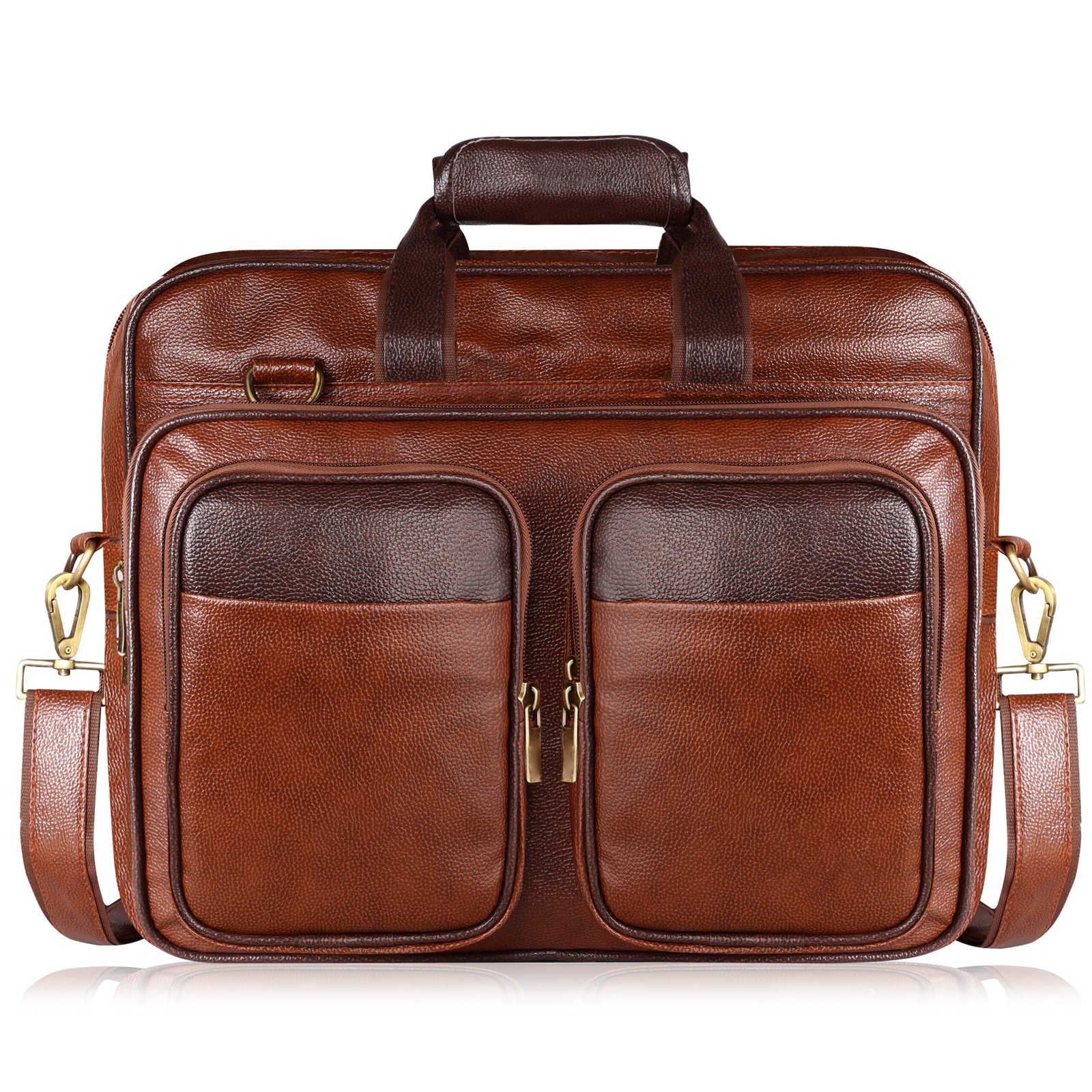 Tan & Brown Color Faux Leather 28L Messenger Bag BG94