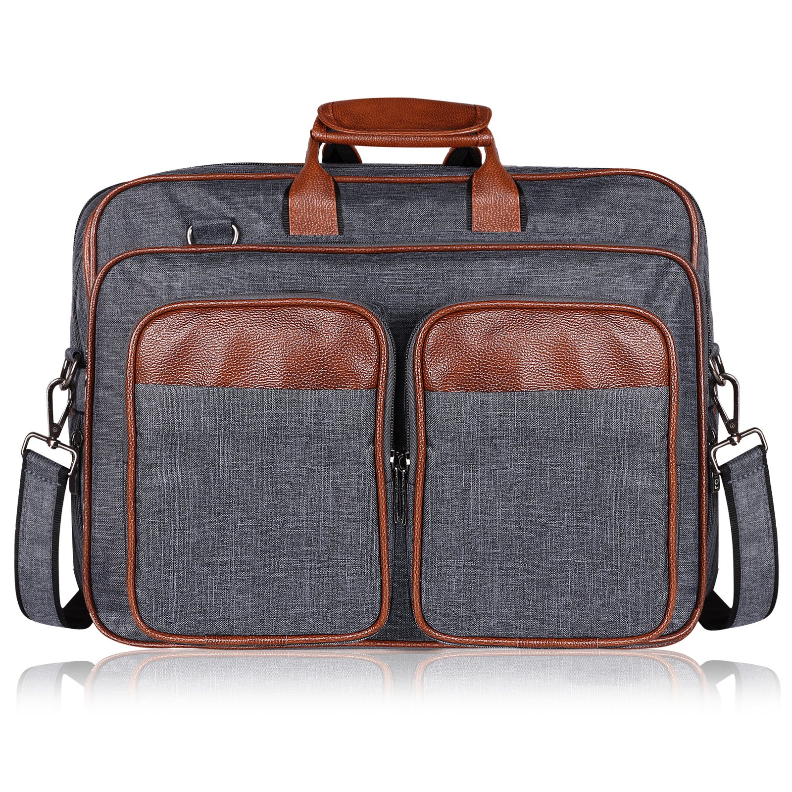 Grey & Tan Color Linen fabric 28L Messenger Bag BG98