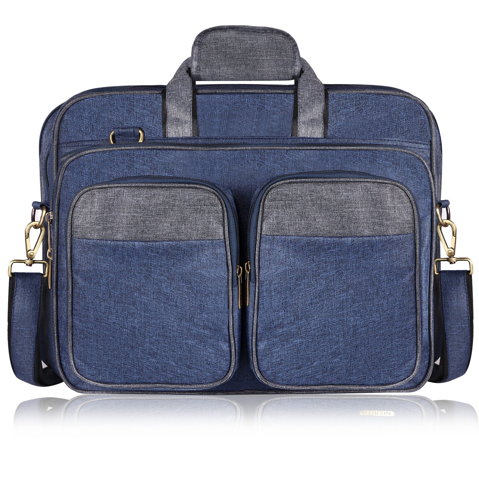 Blue & Grey Color Linen fabric 28L Messenger Bag BG99