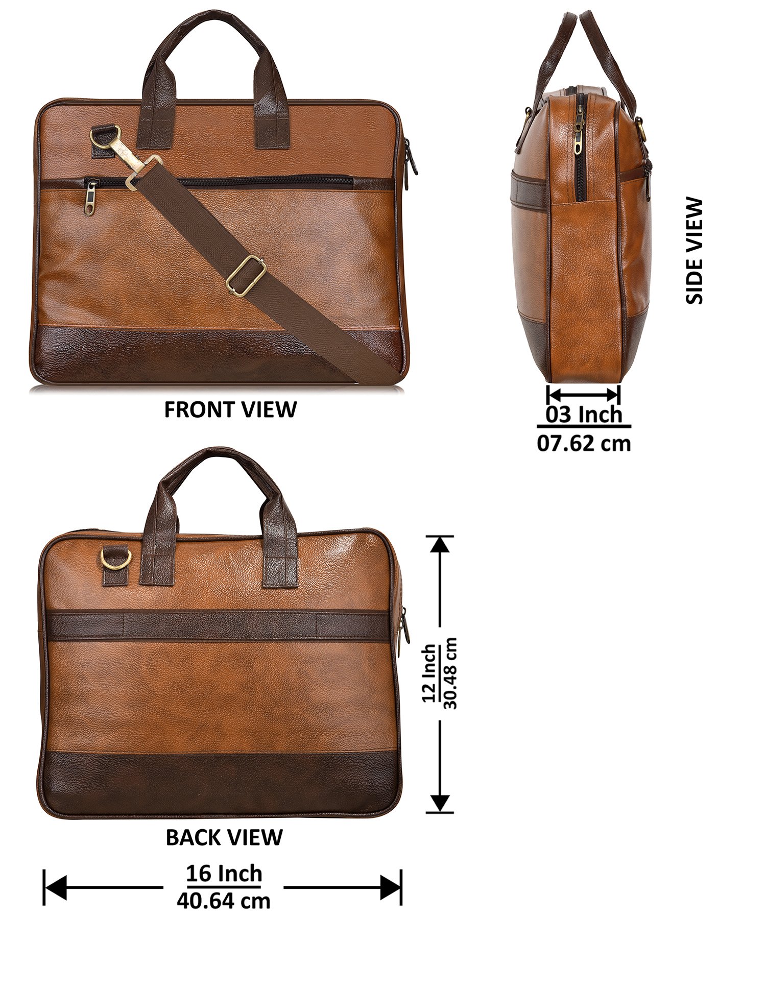 Tan & Maroon Color Faux Leather 10L Messenger Bag BG13