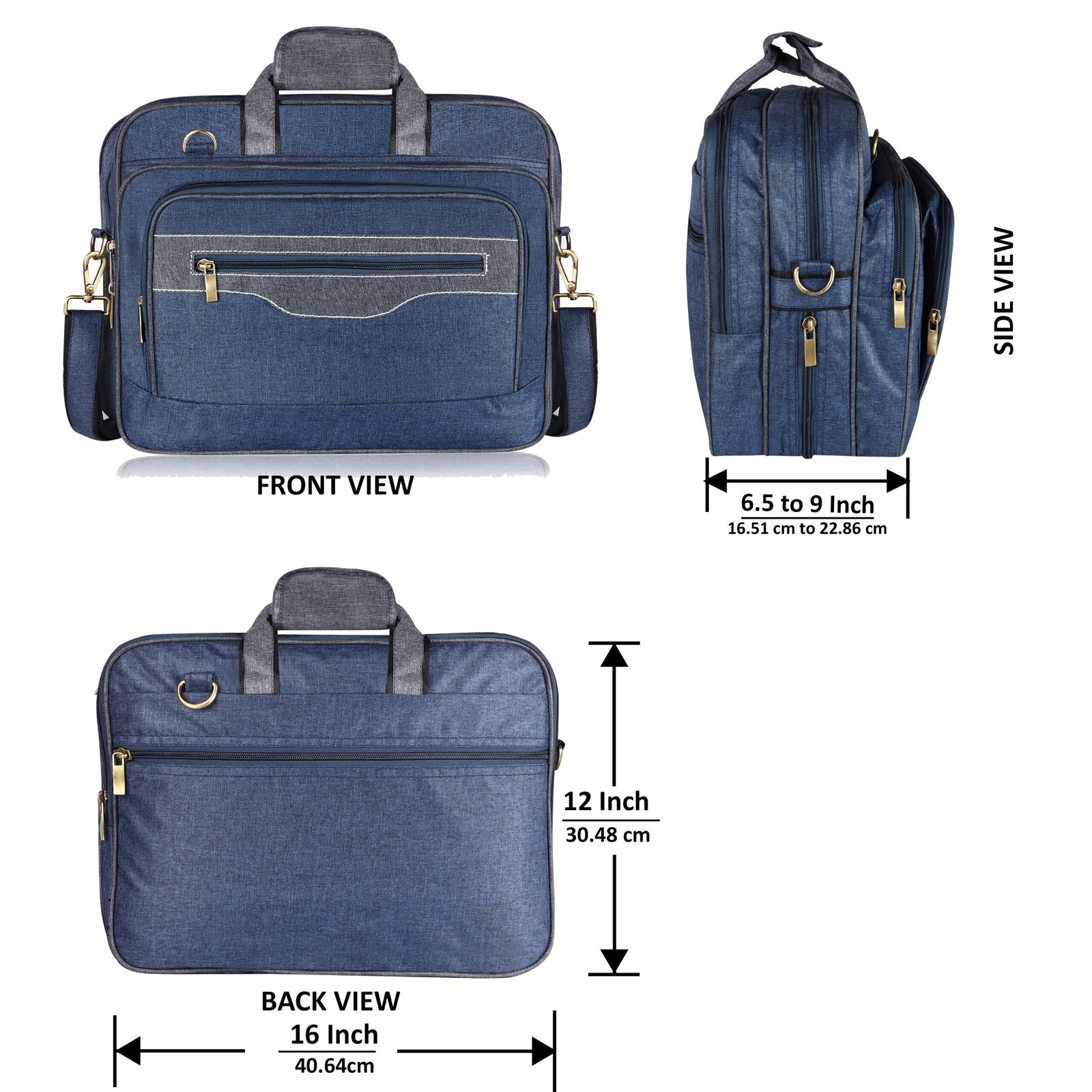 Blue & Grey Color Linen fabric 28L Messenger Bag BG108