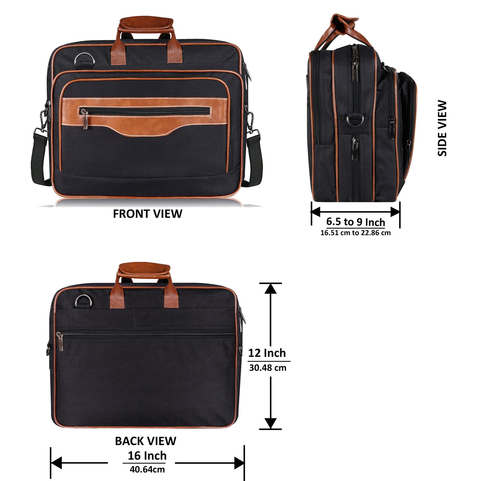 Black & Tan Color PVC Coated Fabric 28L Messenger Bag BG109