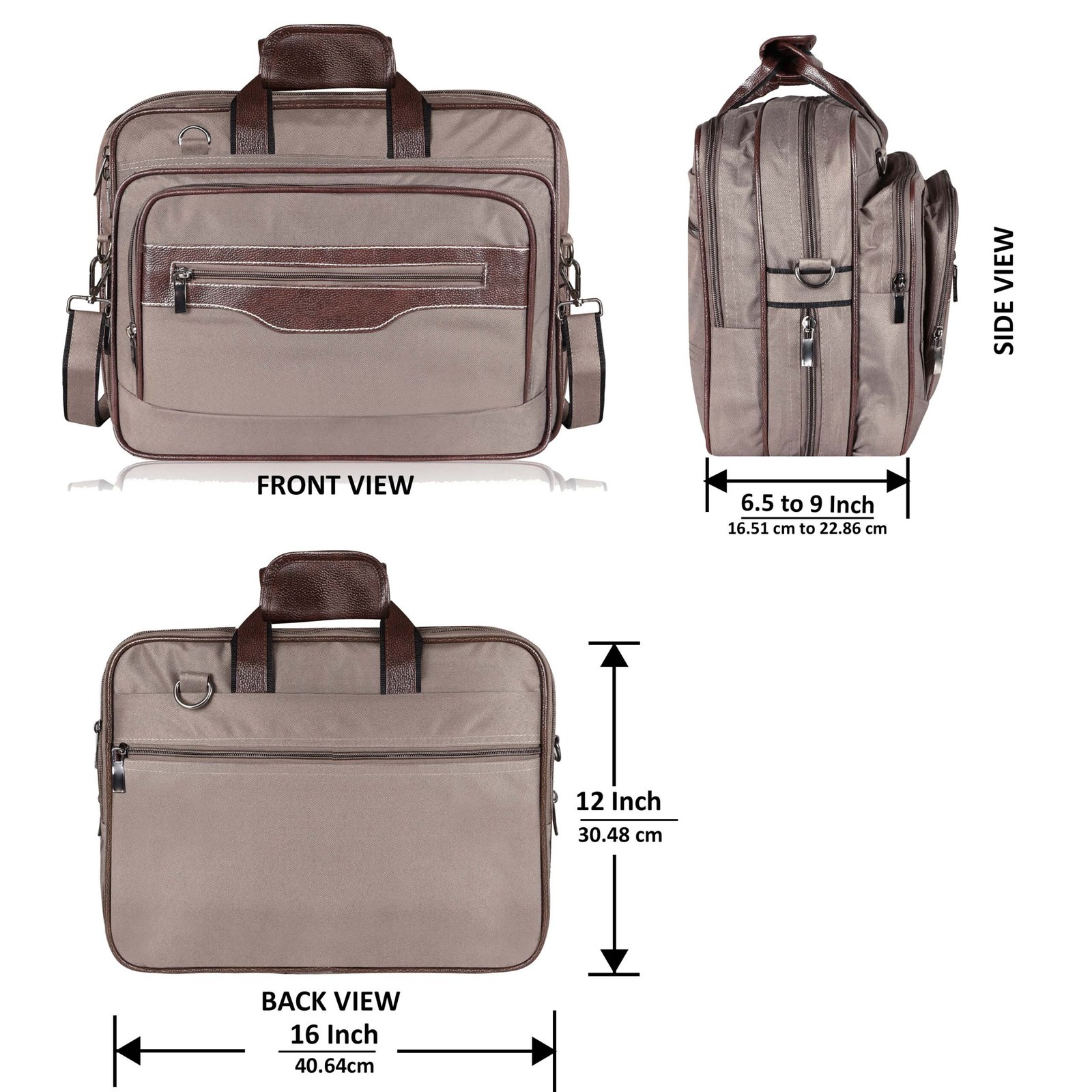 Grey & Brown Color PVC Coated Fabric 28L Messenger Bag BG110