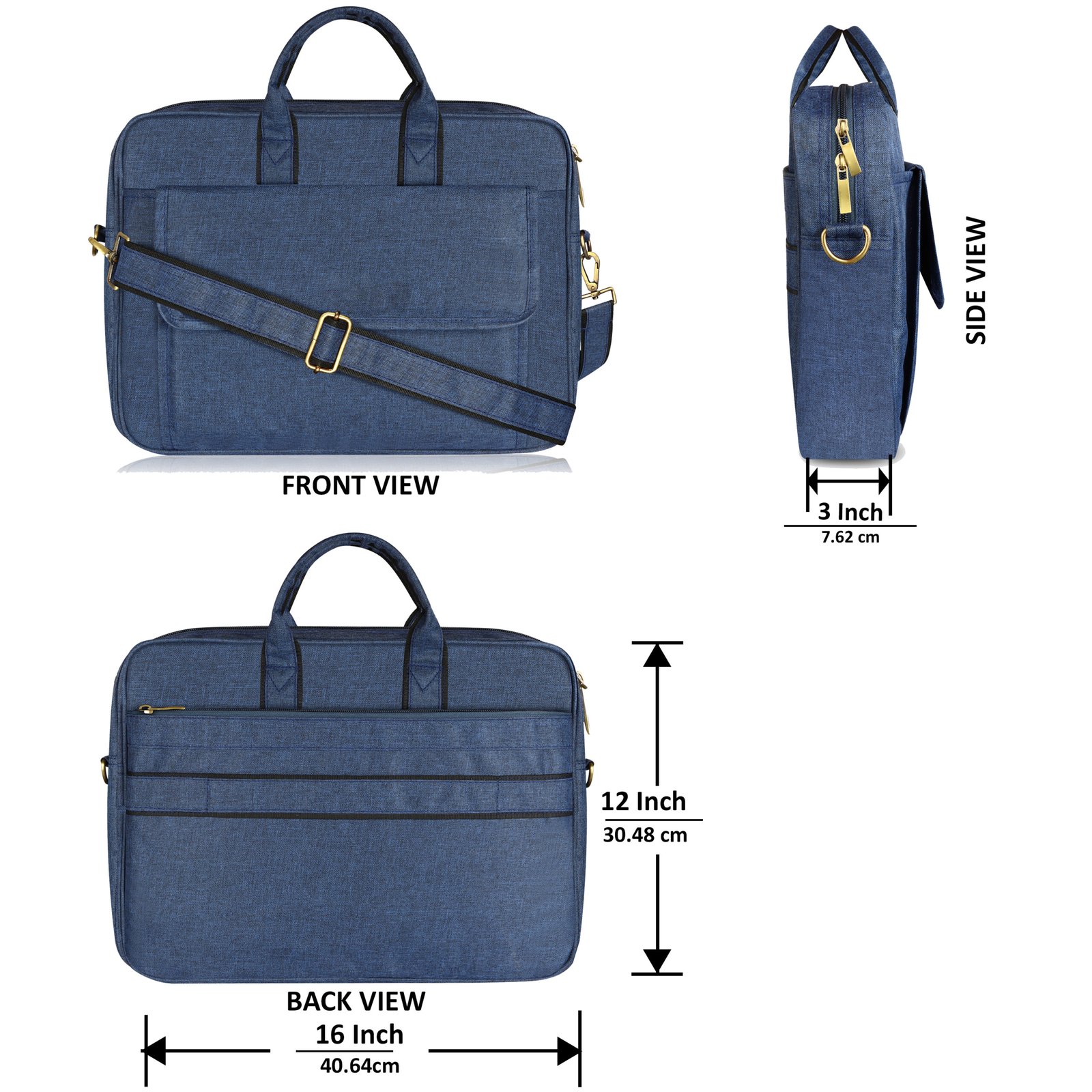 Linen Blue Color Linen fabric 9.44L Messenger Bag BG116