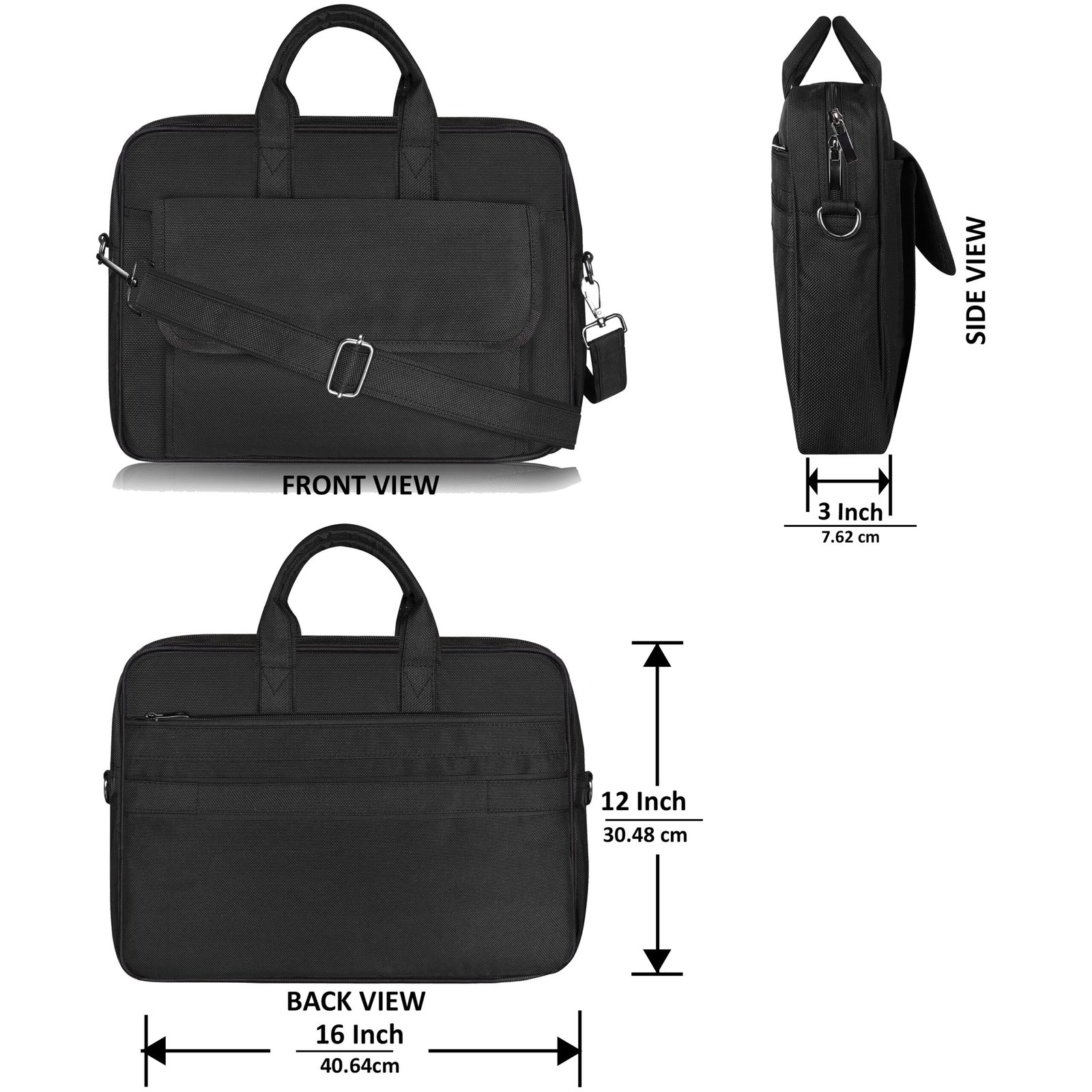 Linen Black Color PVC Coated Fabric 9.44L Messenger Bag BG118