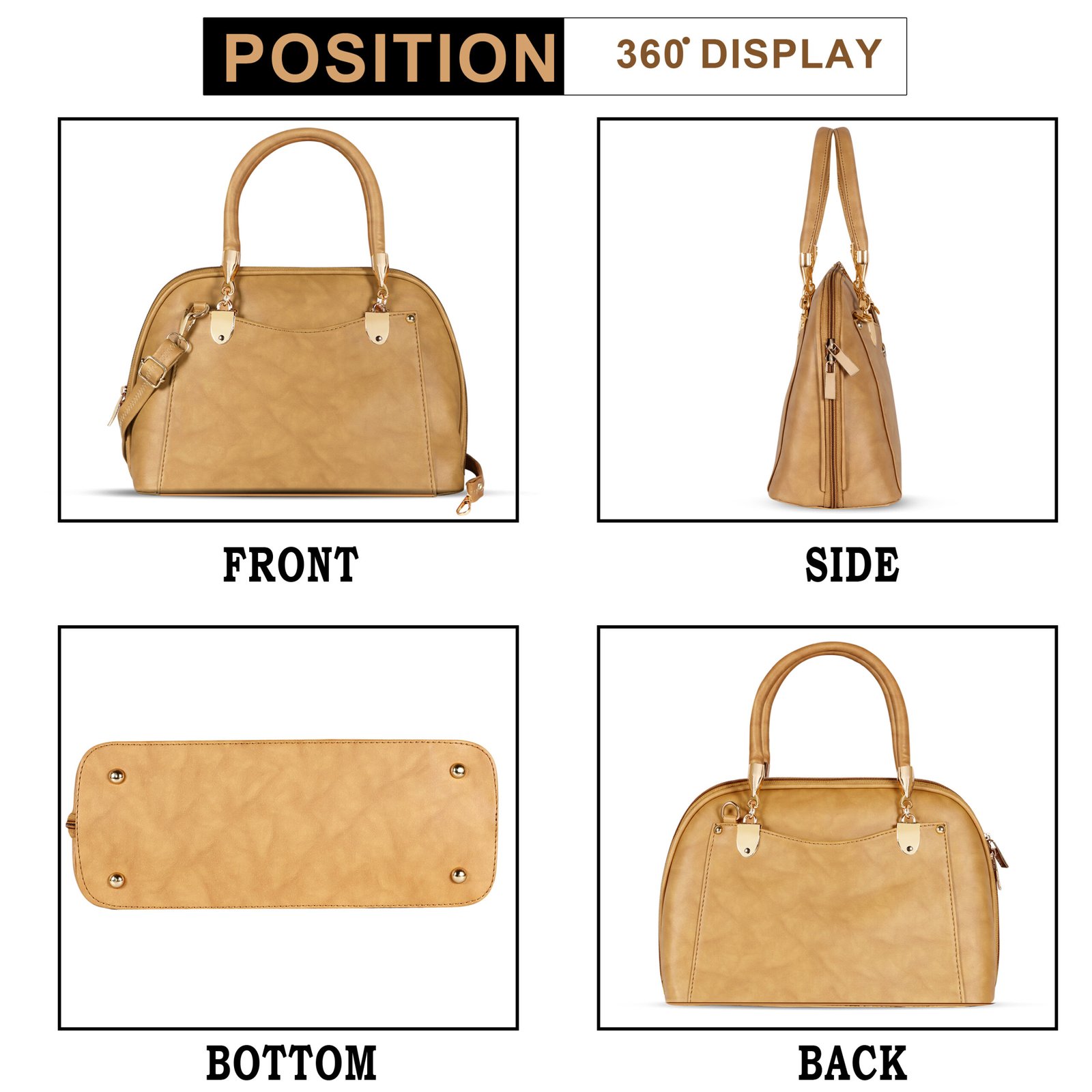 Cream Gorgeous Faux Leather Handbag HB01