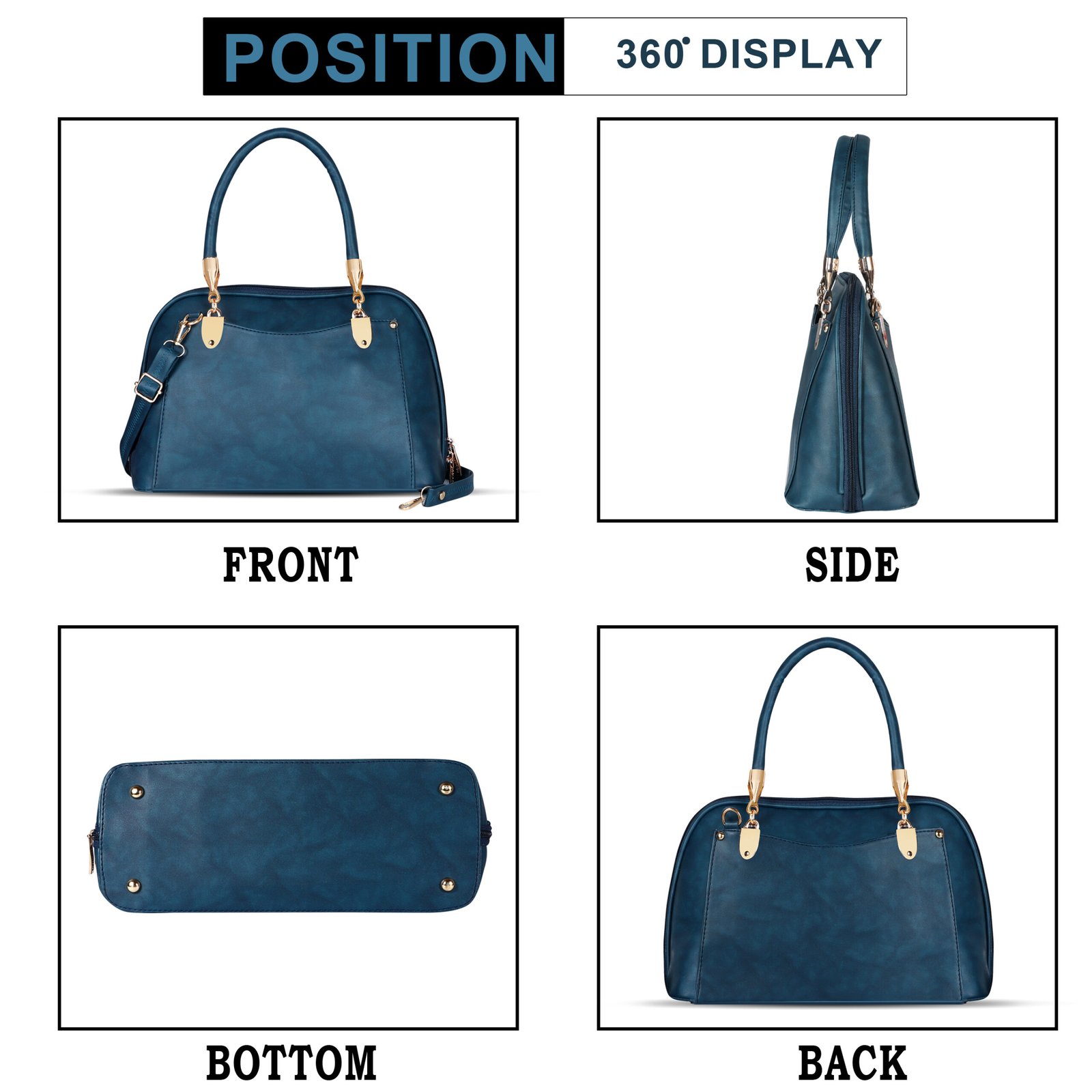 Blue Gorgeous Faux Leather Handbag HB02