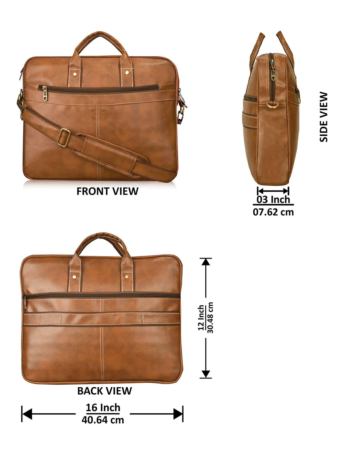 Tan Color Faux Leather 10L Messenger Bag BG15