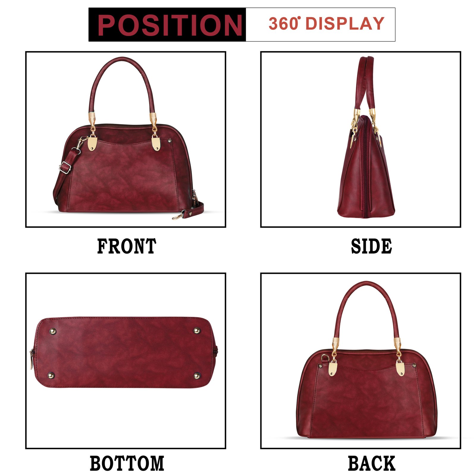 Wine Gorgeous Faux Leather Handbag HB06