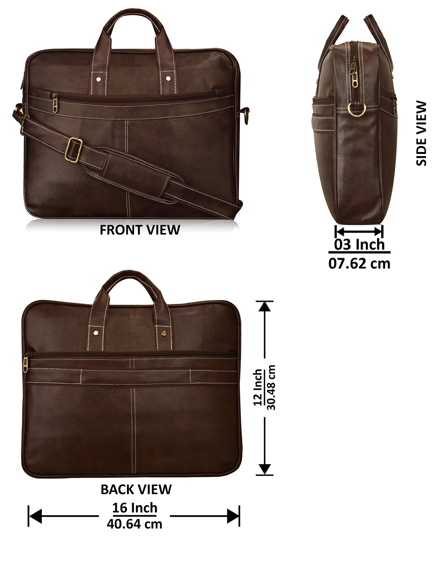 Brown Color Faux Leather 10L Messenger Bag BG16