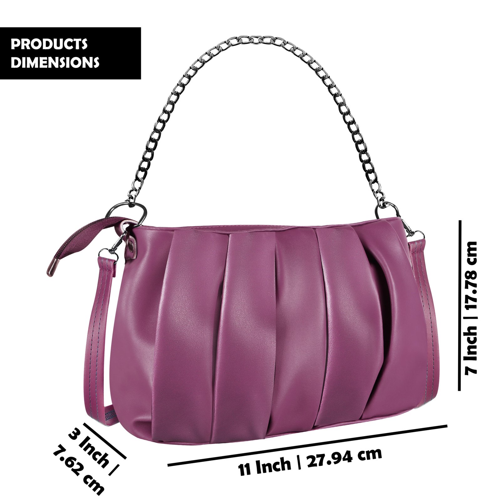 Purple Designer Faux Leather Handbag HB27