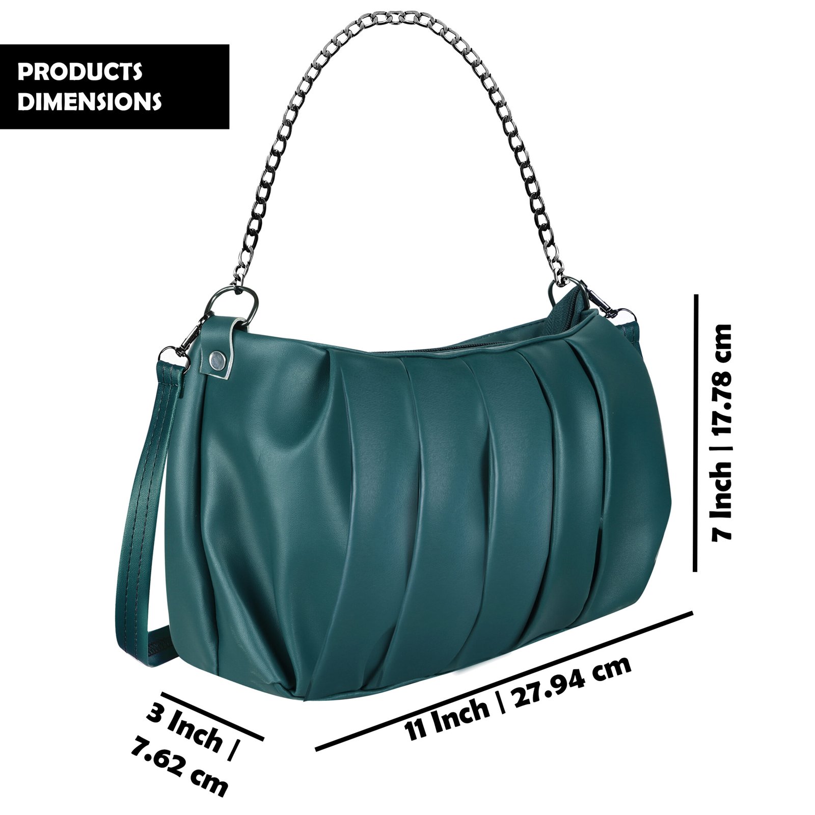Green Designer Faux Leather Handbag HB30