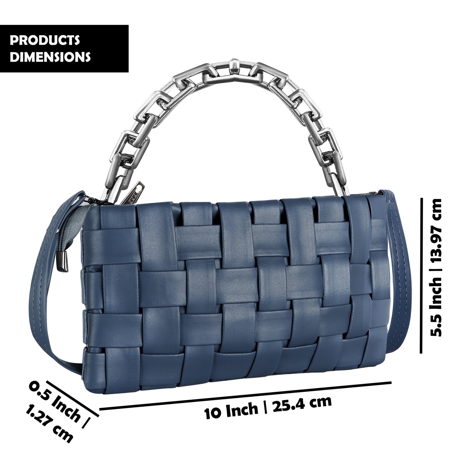 Blue Designer Faux Leather Handbag HB33