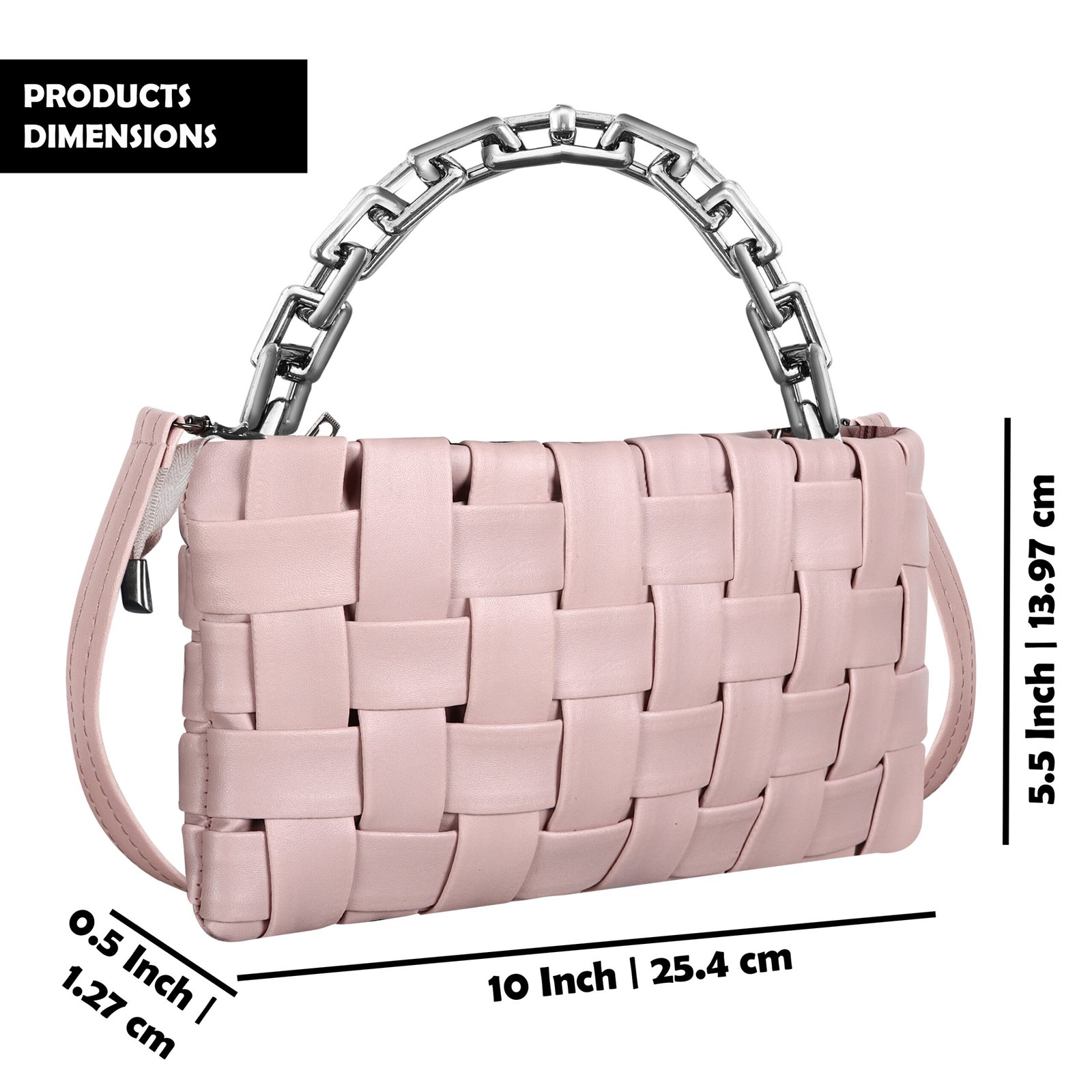 Pink Designer Faux Leather Handbag HB34