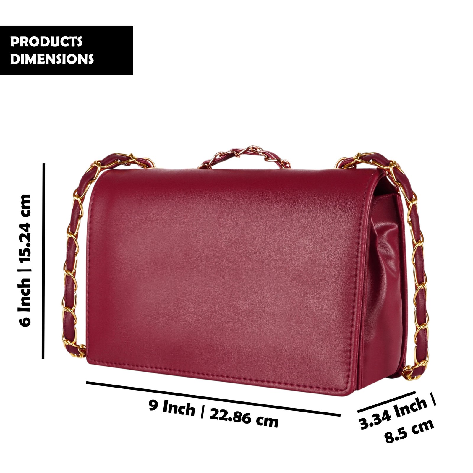 Maroon Designer Faux Leather Handbag HB43