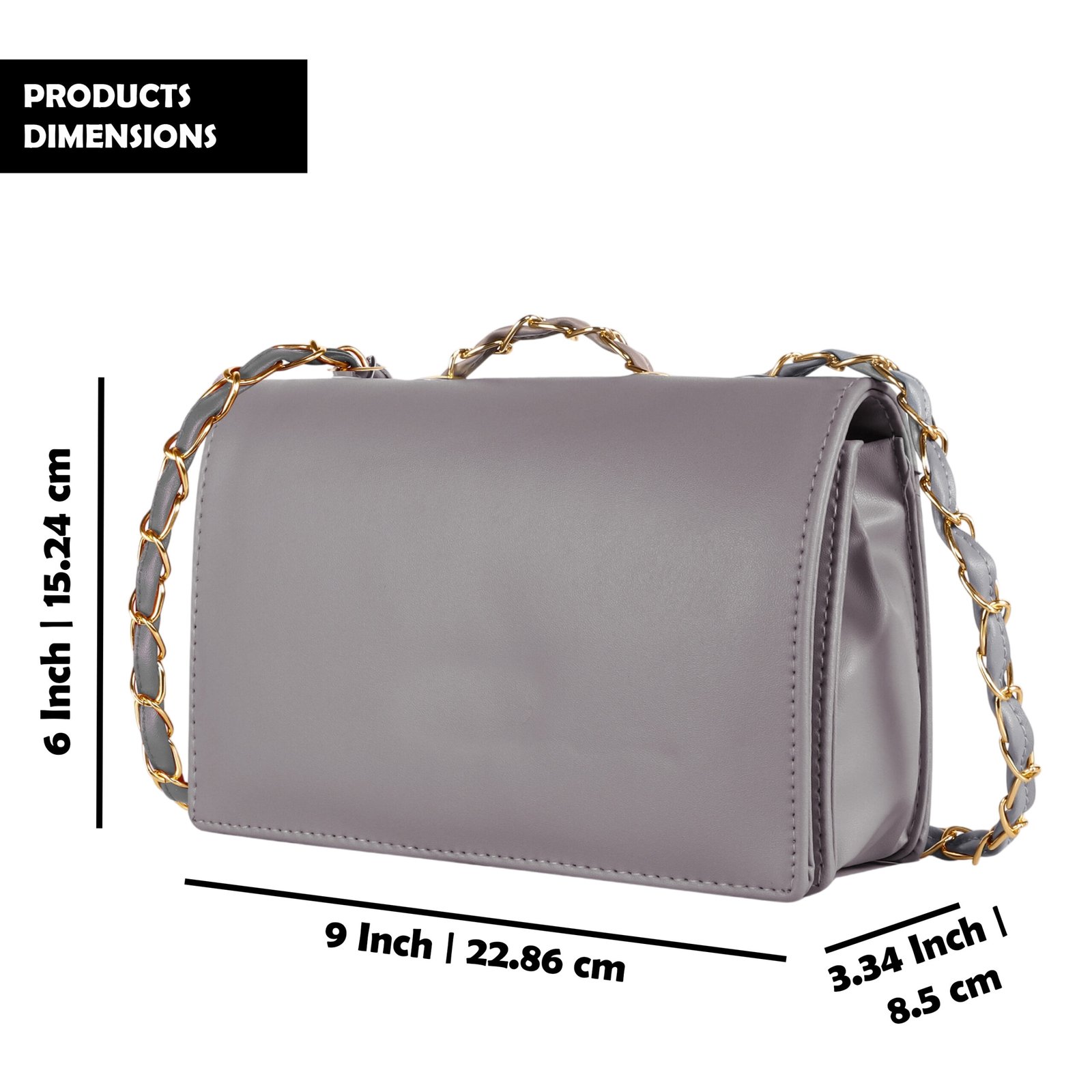 Grey Designer Faux Leather Handbag HB44