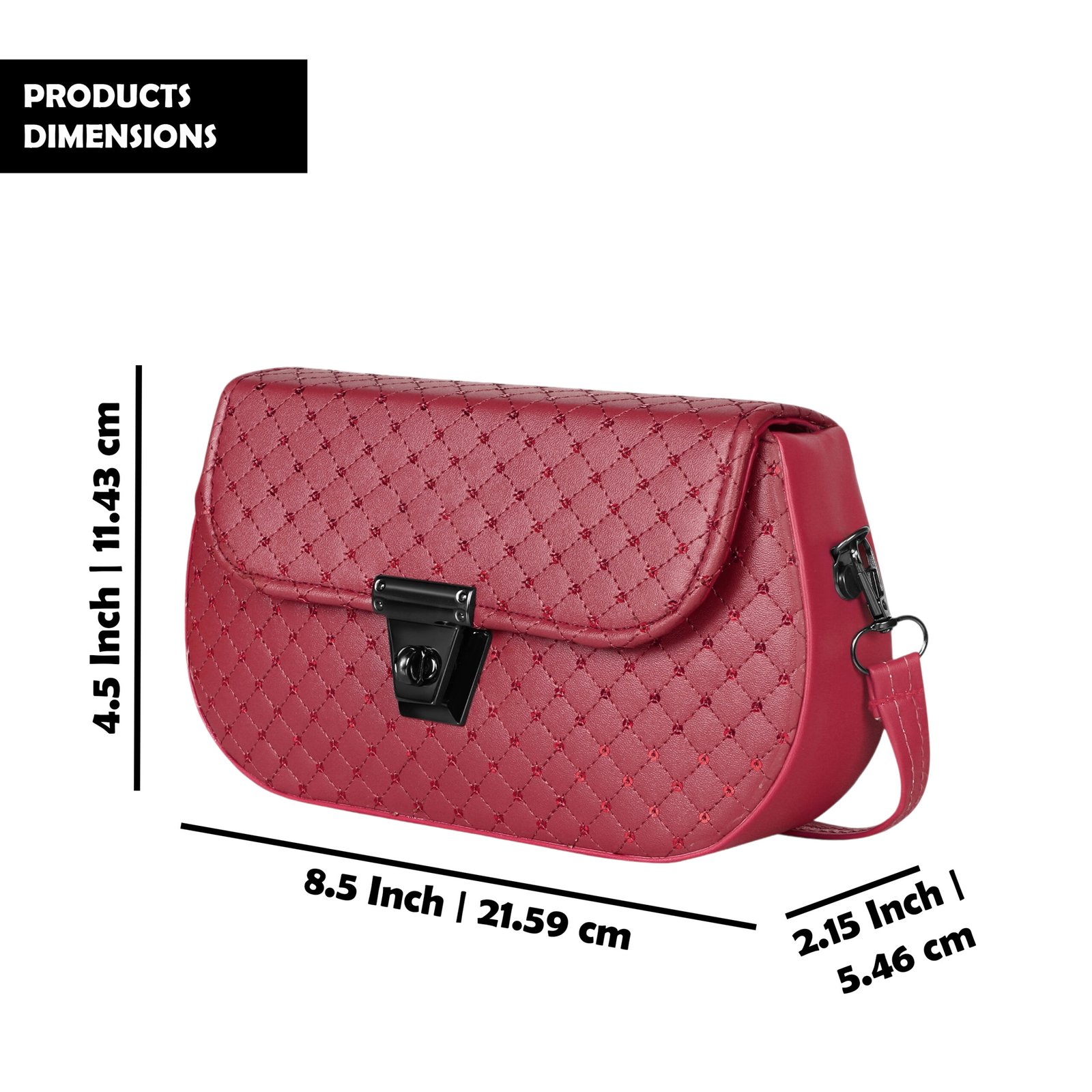 Maroon Designer Faux Leather Handbag HB53