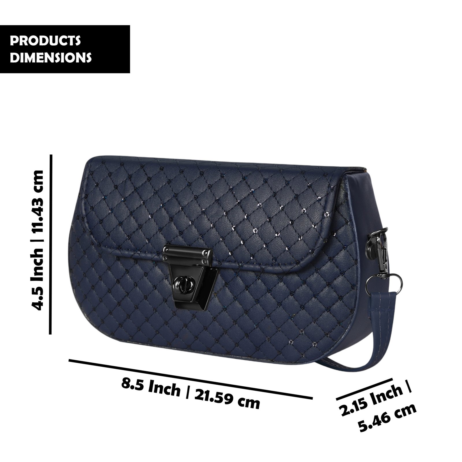 Blue Designer Faux Leather Handbag HB55