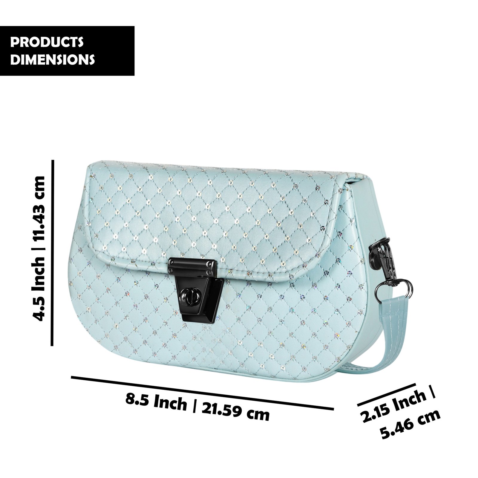 Sky Blue Designer Faux Leather Handbag HB57