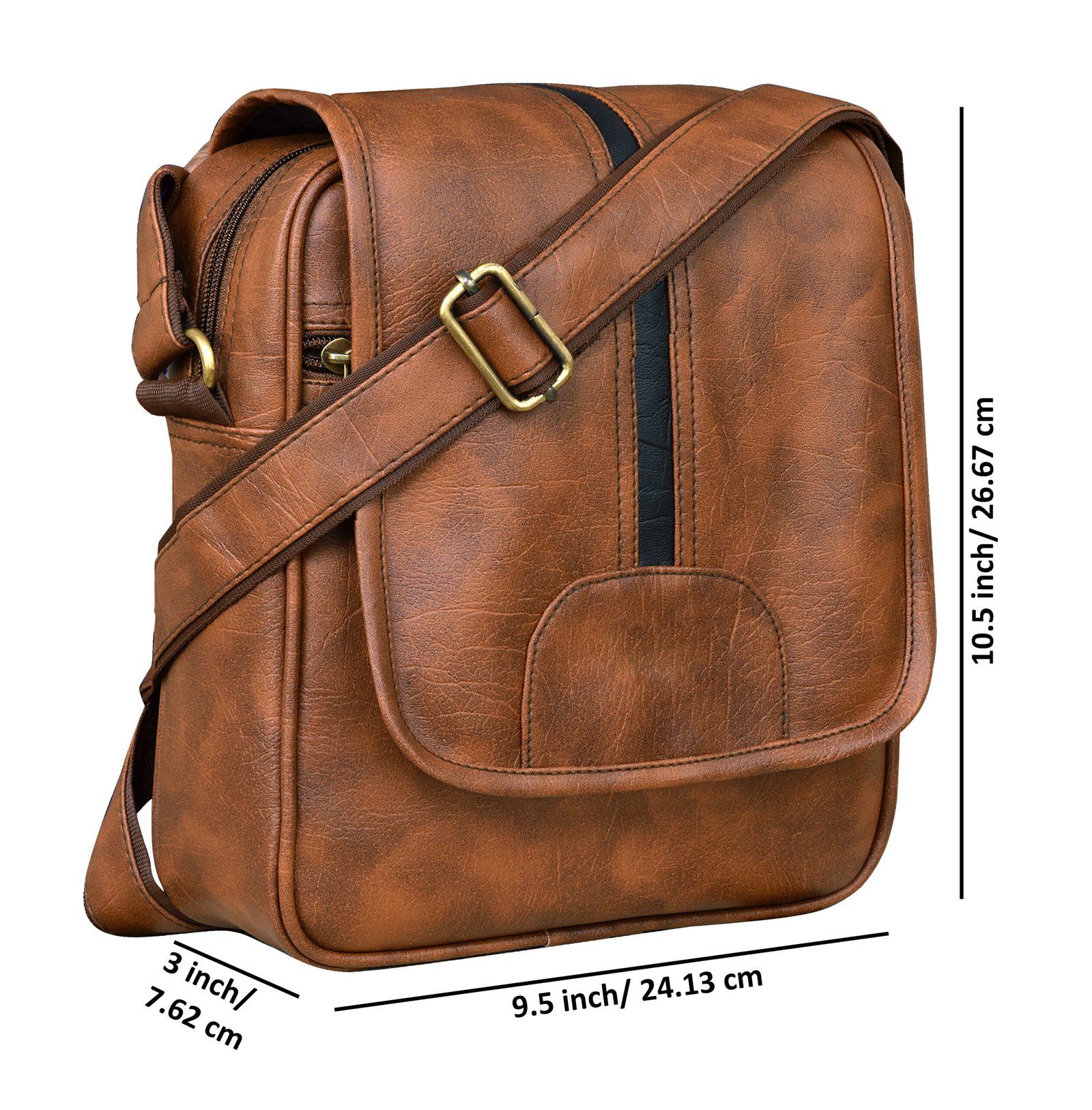 Tan Casual Faux Leather Cross Body Sling Bag SL01