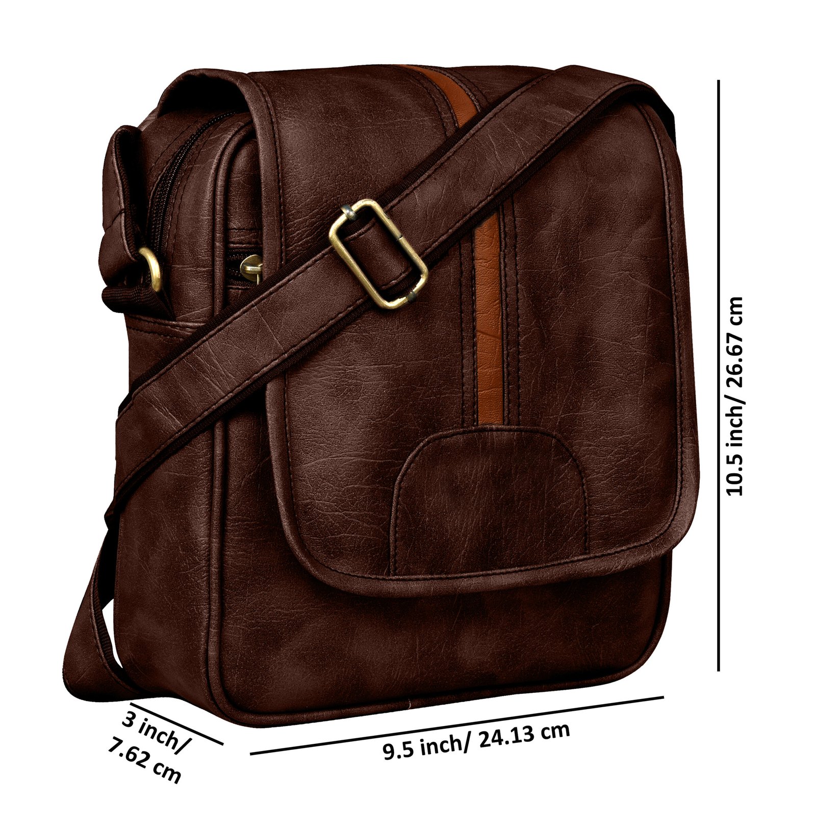 Brown Stylish Faux Leather Cross Body Sling Bag SL02