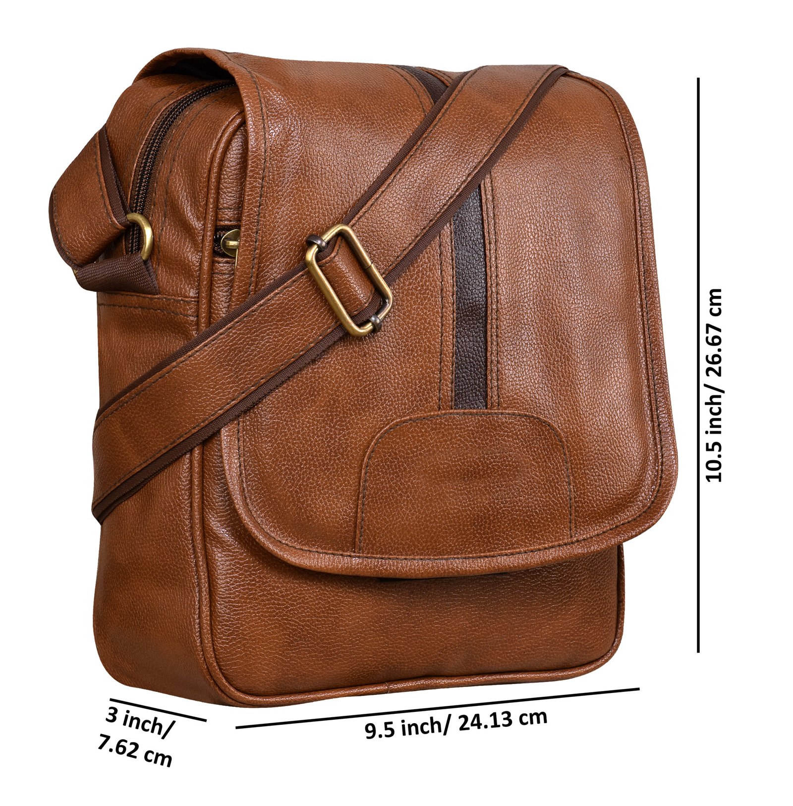 Tan Stylish Faux Leather Cross Body Sling Bag SL04