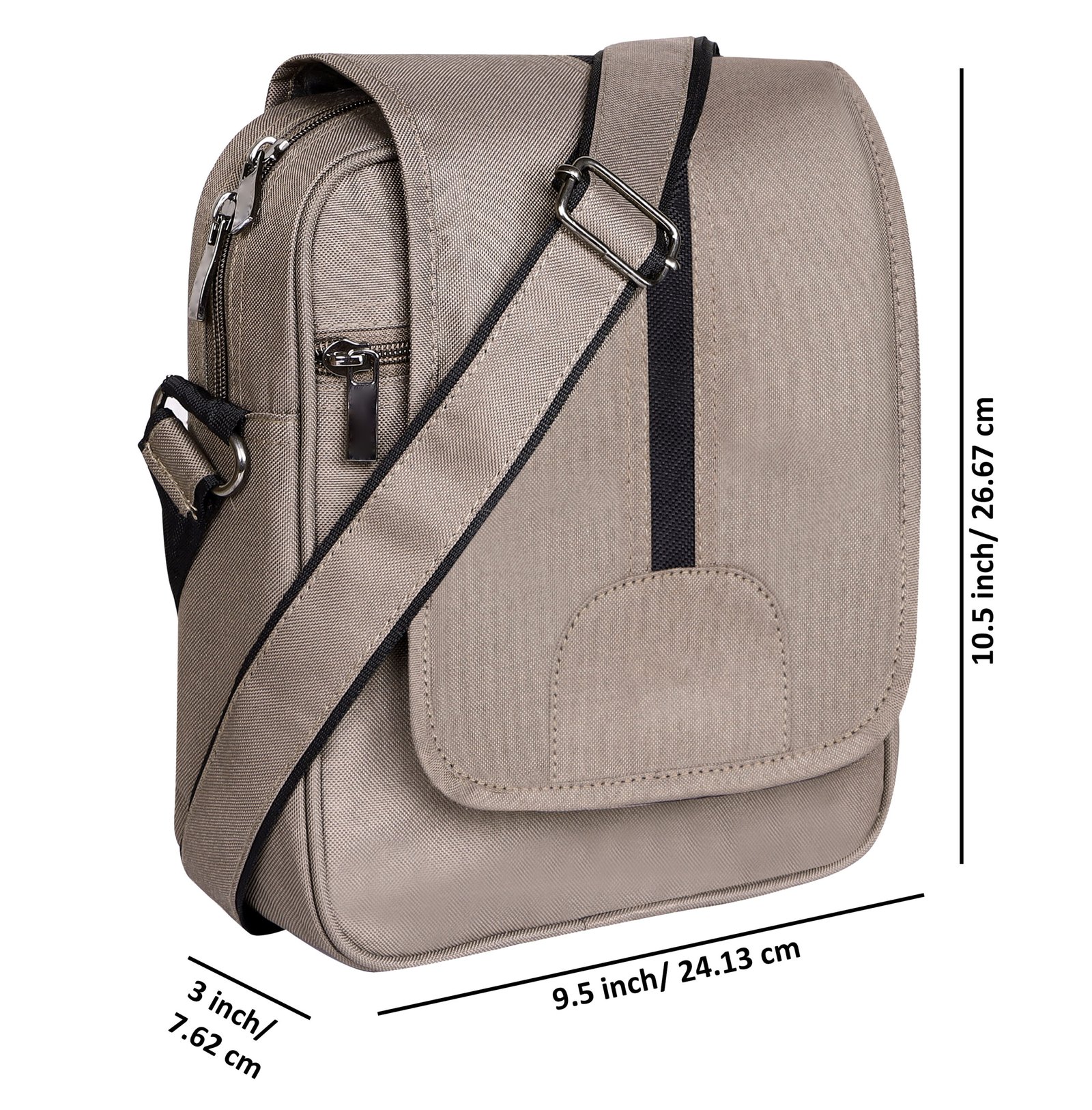 Mink Grey Casual PVC Coated Matty Fabric Cross Body Sling Bag SL10