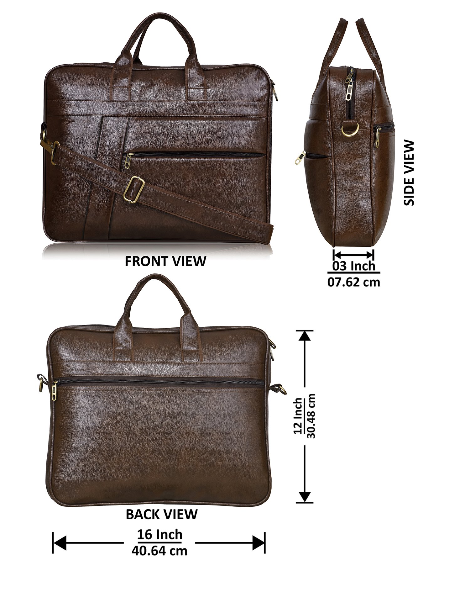 Chocolate Color Faux Leather 10L Messenger Bag BG05