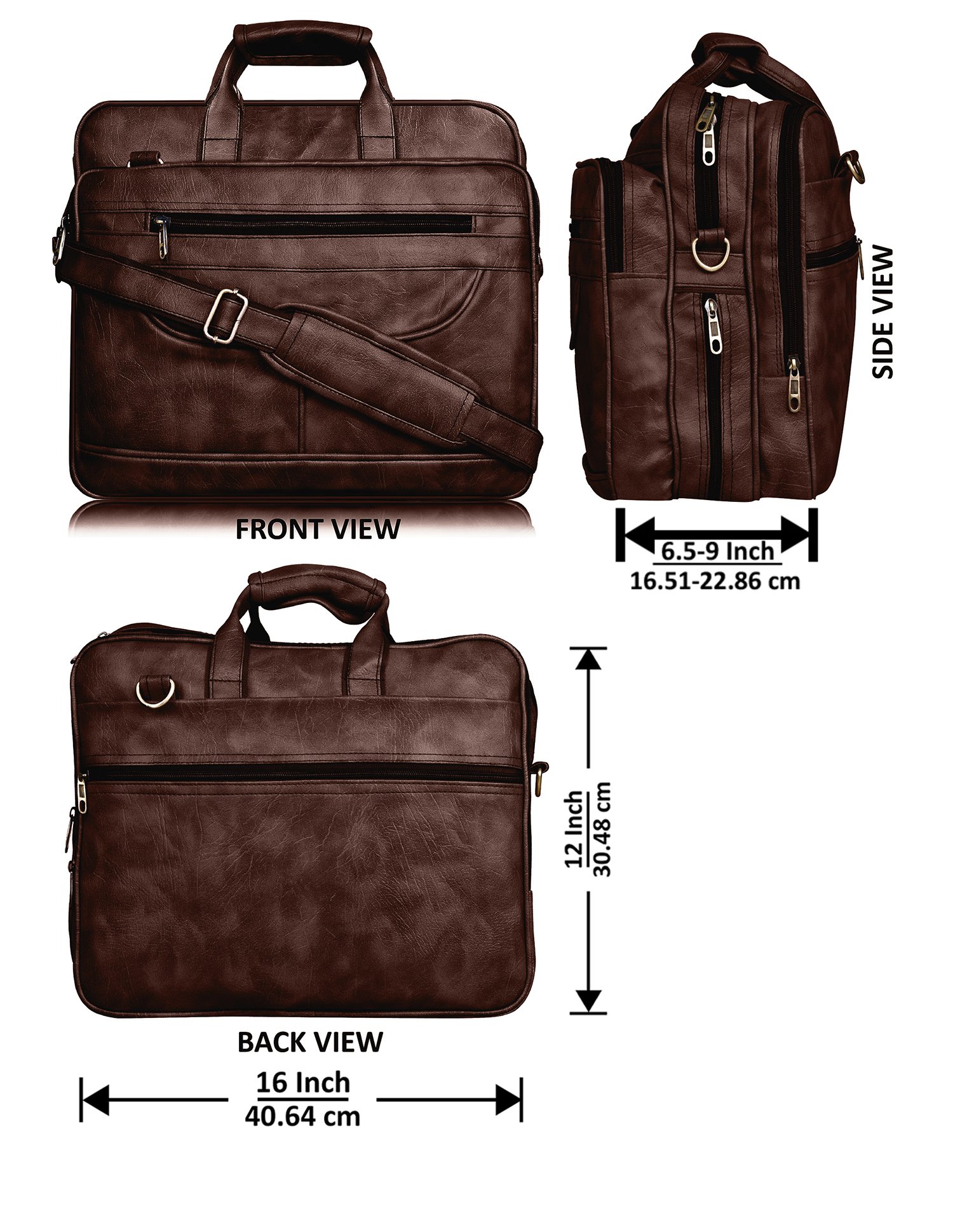 Brown Color Faux Leather 28L Messenger Bag BG23