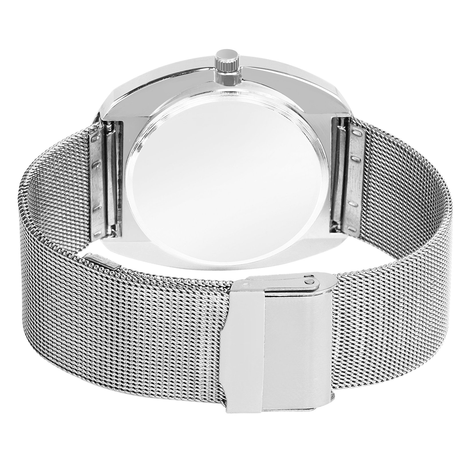 Silver Intermesh Stainless Steel Strap Analog Watch For Men LR142