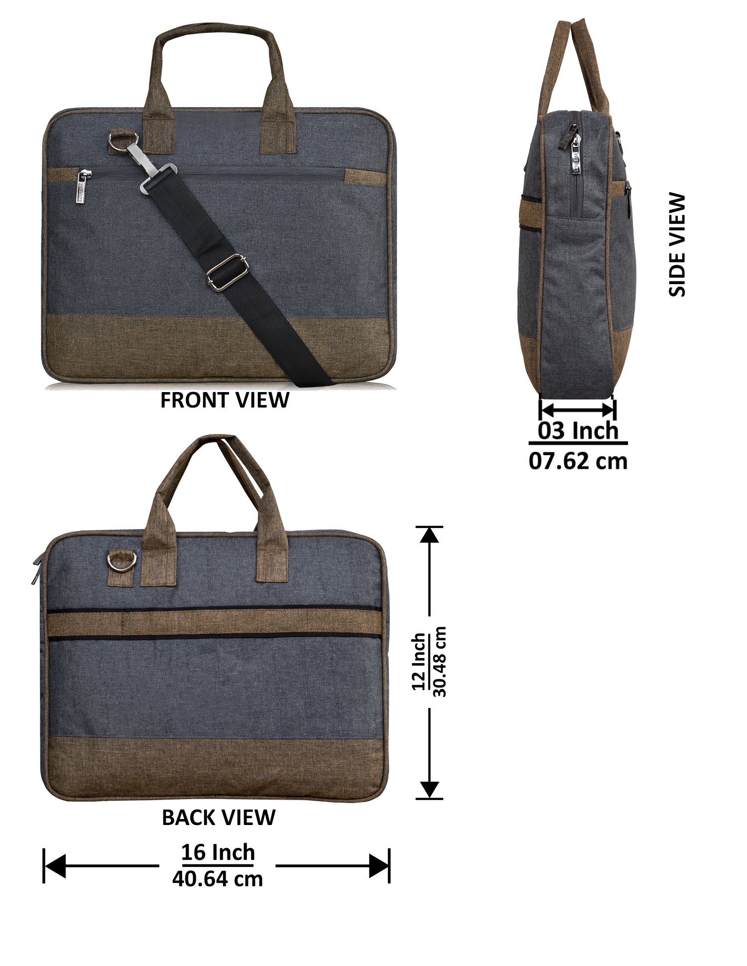 Grey & Khaki Color Faux Leather 10L Messenger Bag BG35