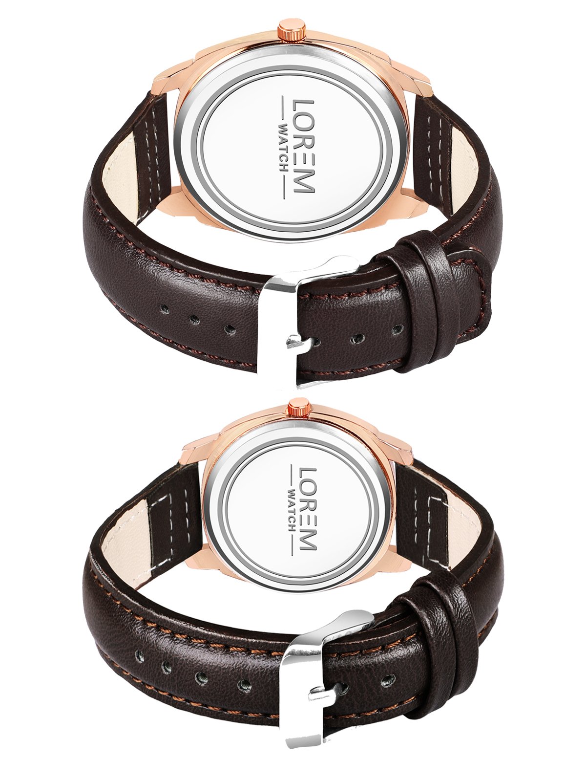 Brown Cubic Designer Printed Dial Analog Watch For Lovely Couple LR89-LR336