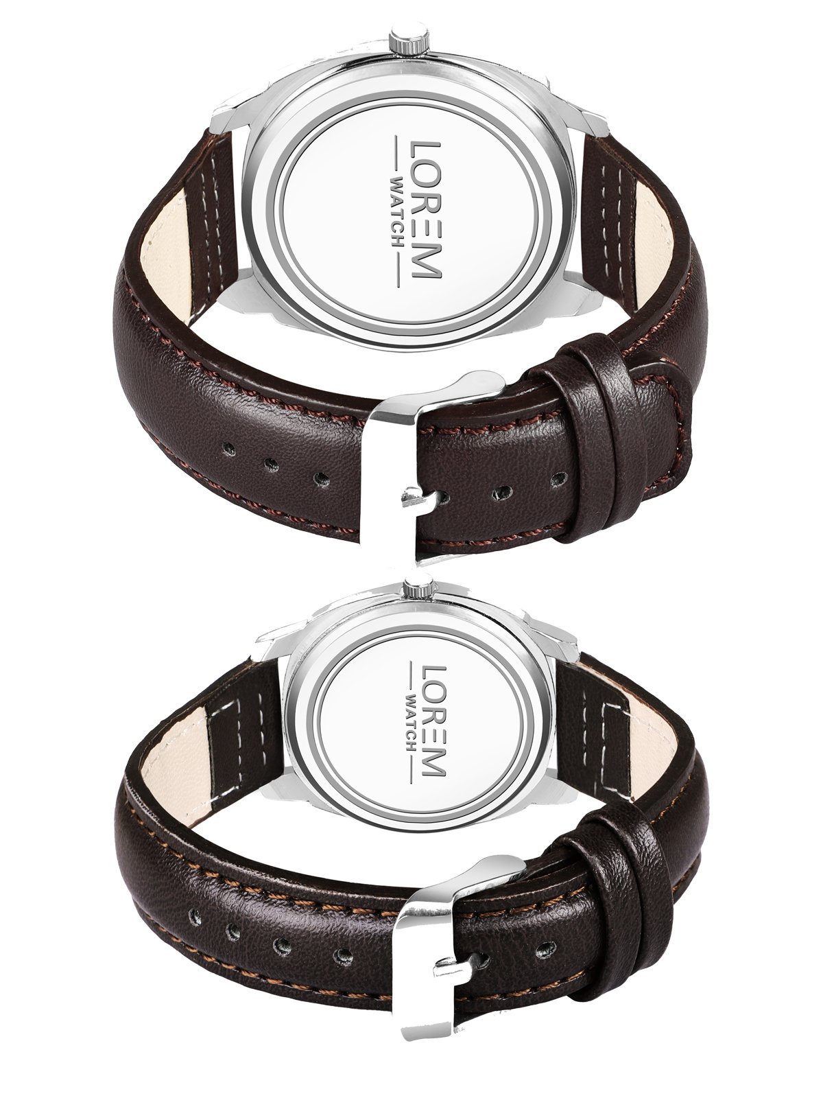 Brown Cubic Designer Printed Dial Analog Watch For Lovely Couple LR91-LR338