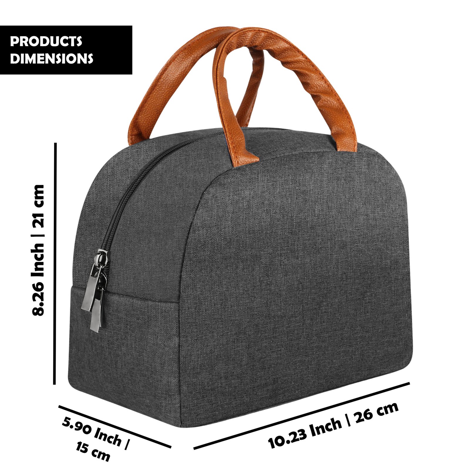 Grey Linen Textured Insulated Tiffin bag/Lunch Bag For Men & Women TB20