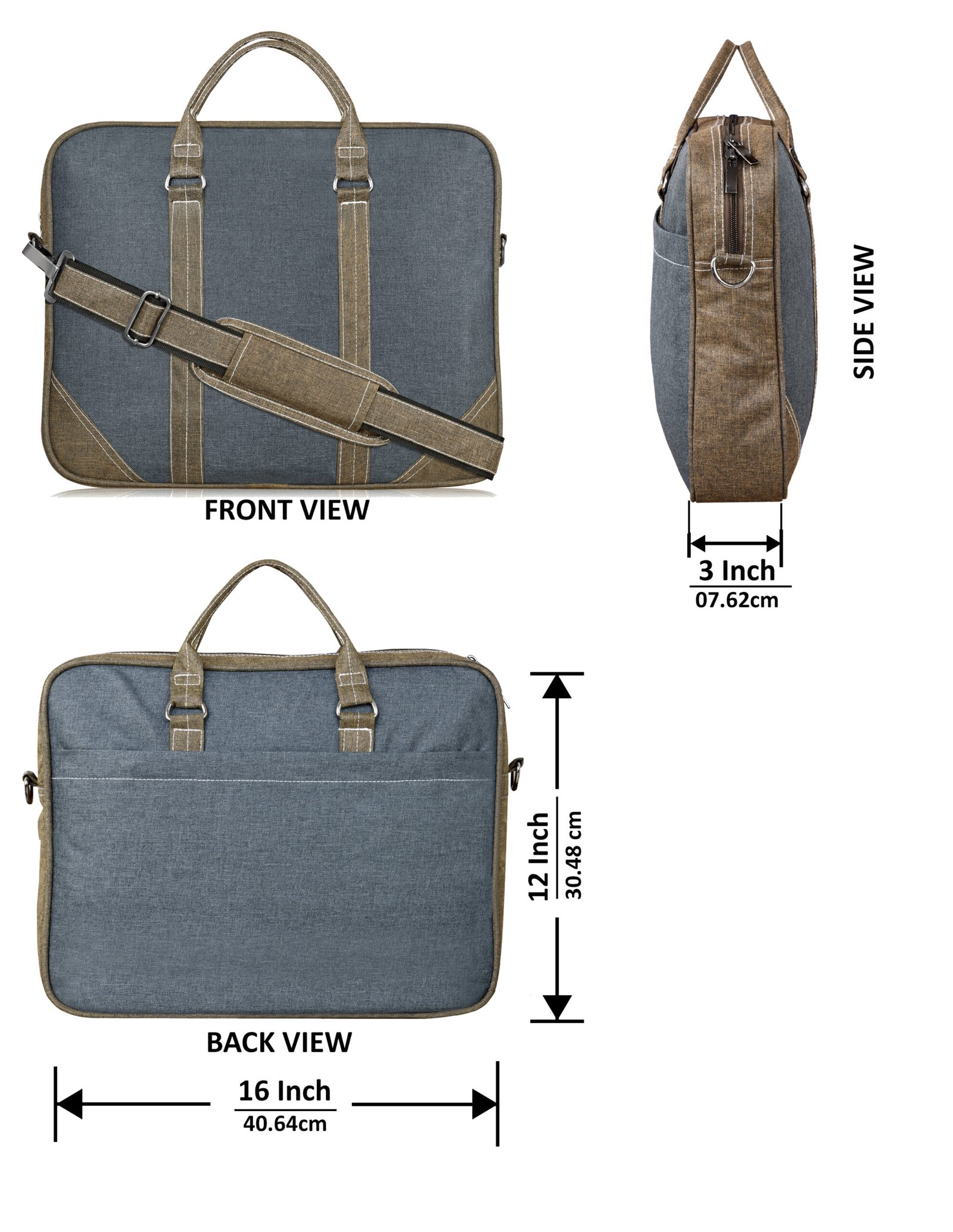 Grey & Khaki Color Linen 10L Messenger Bag BG46