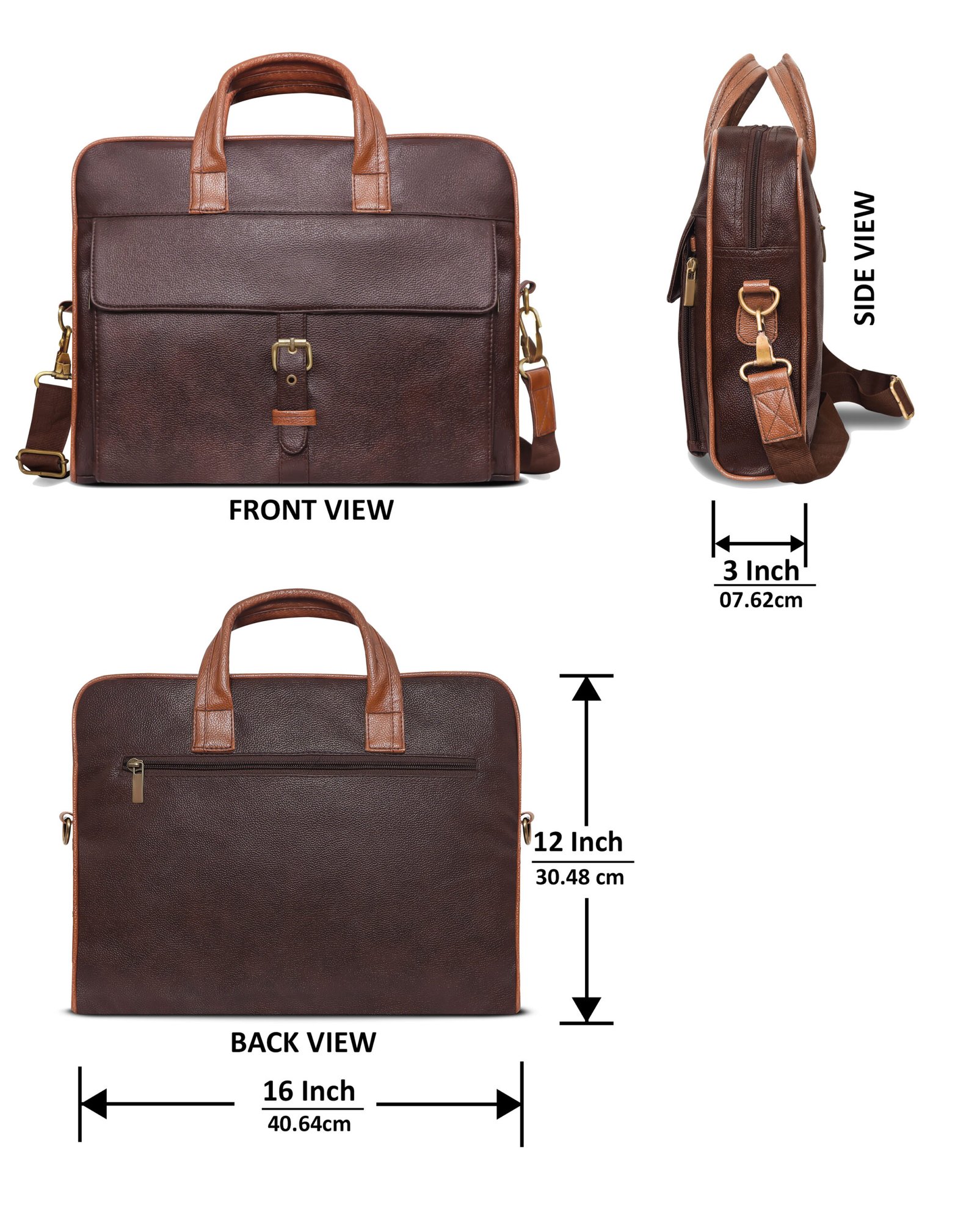 Brown Color Faux Leather 10L Messenger Bag BG55