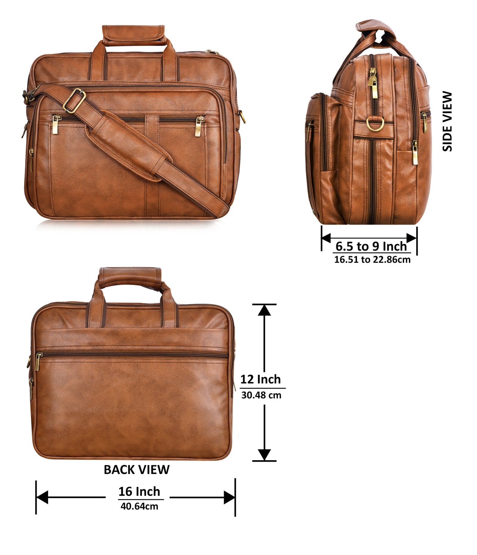 Tan Color Faux Leather 28L Messenger Bag BG60