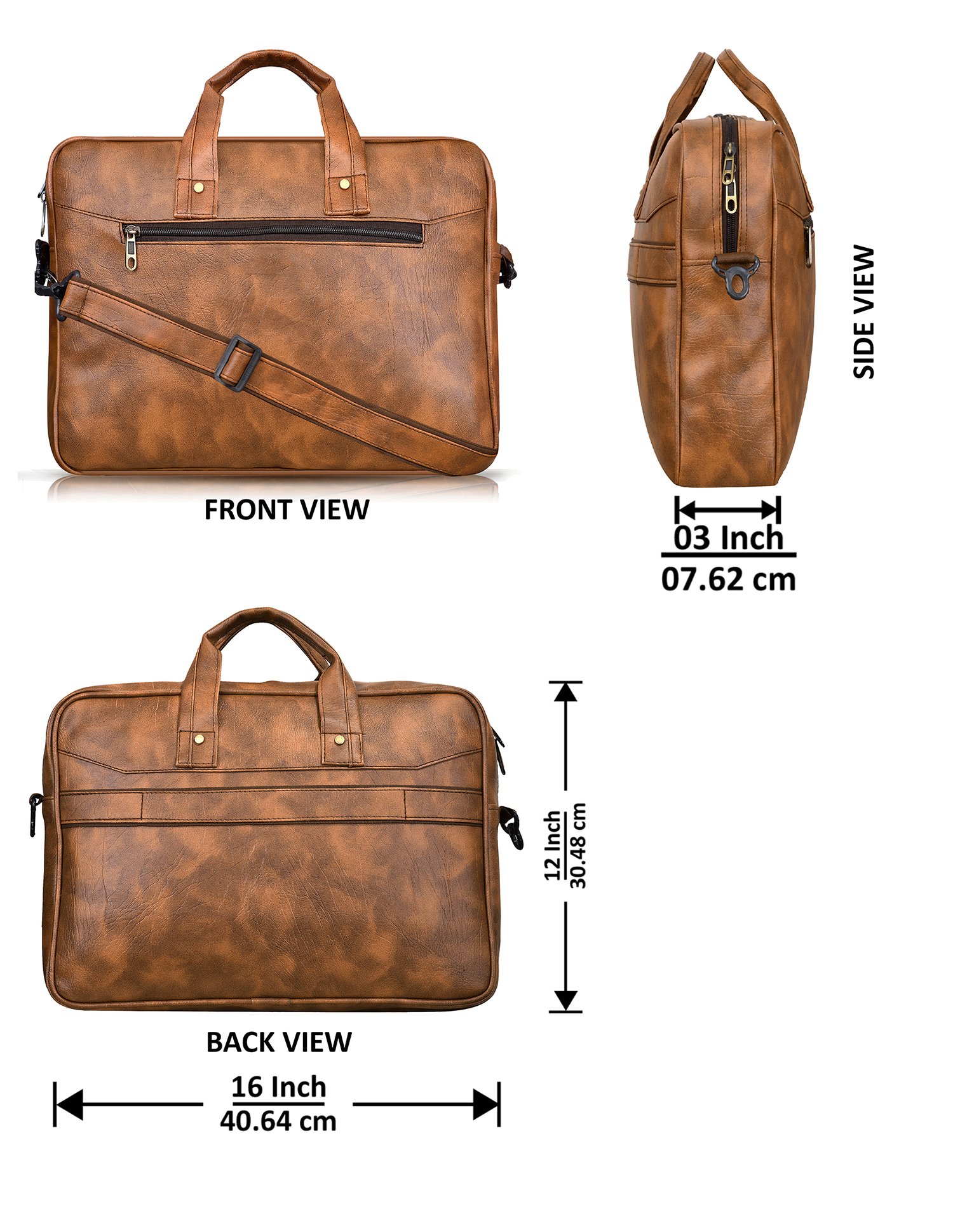 Tan Color Faux Leather 10L Messenger Bag BG09