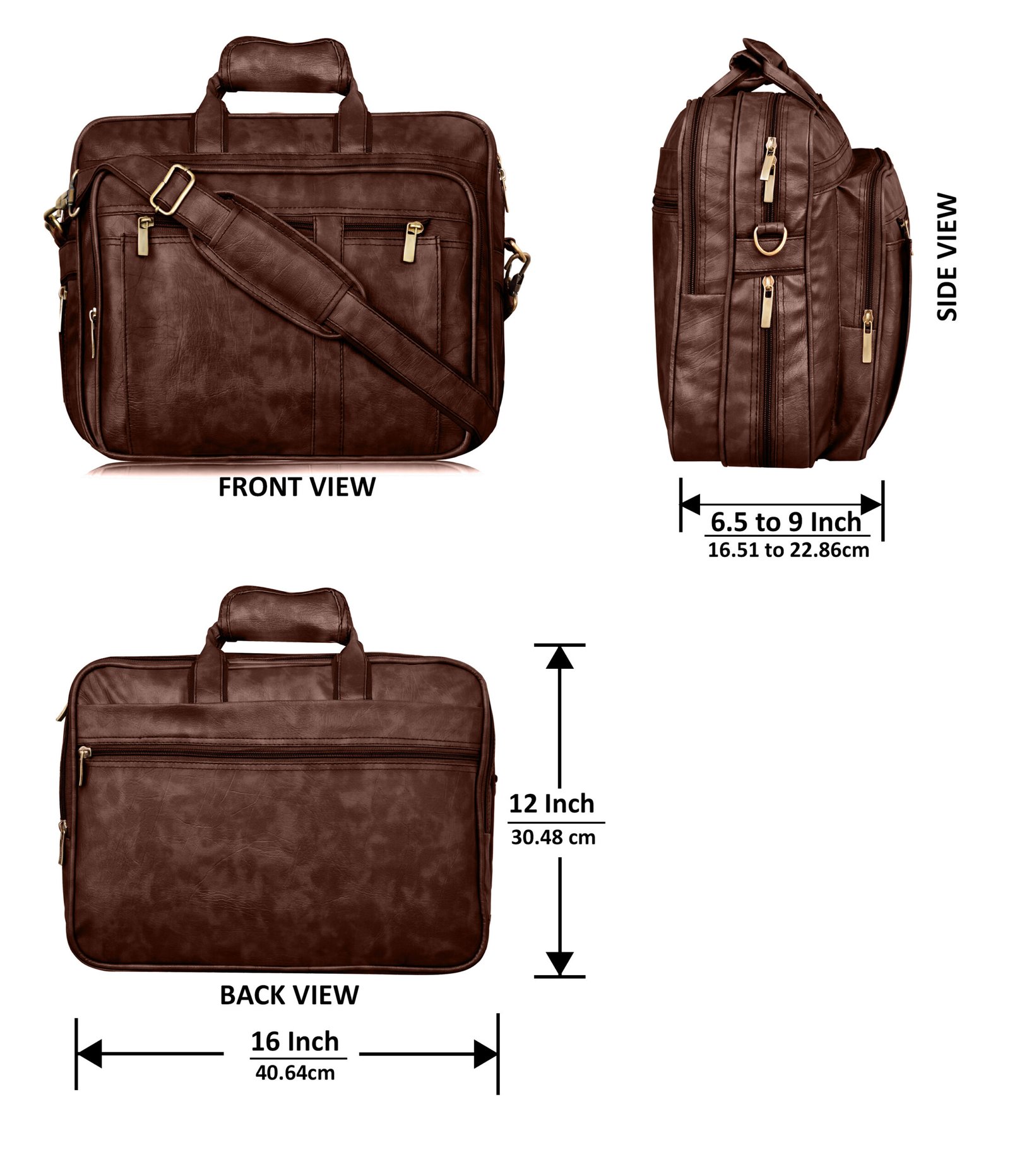 Brown Color Faux Leather 28L Messenger Bag BG63