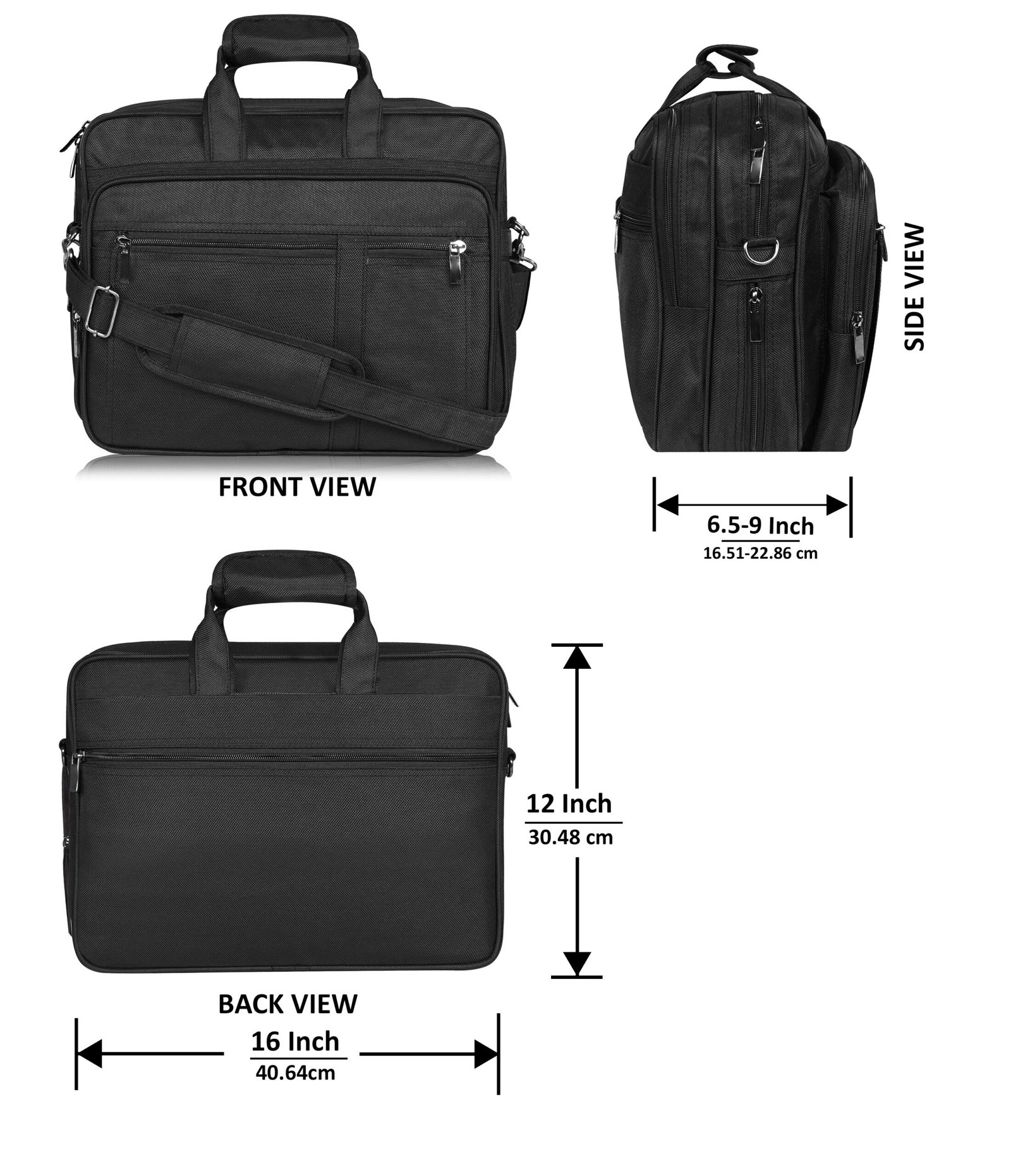 Black Color Linen fabric 28L Messenger Bag BG66