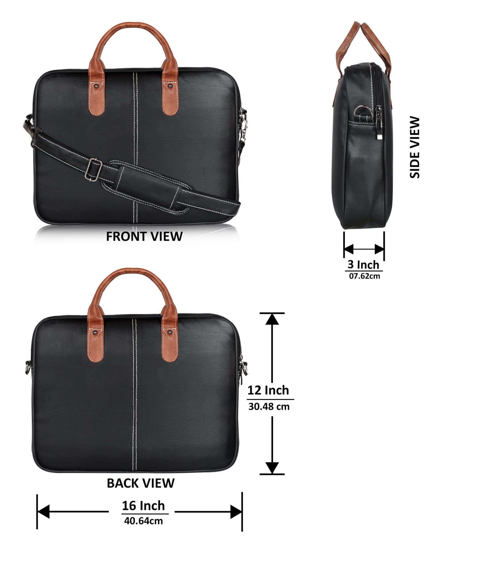 Black Color faux leather 10L Messenger Bag BG71