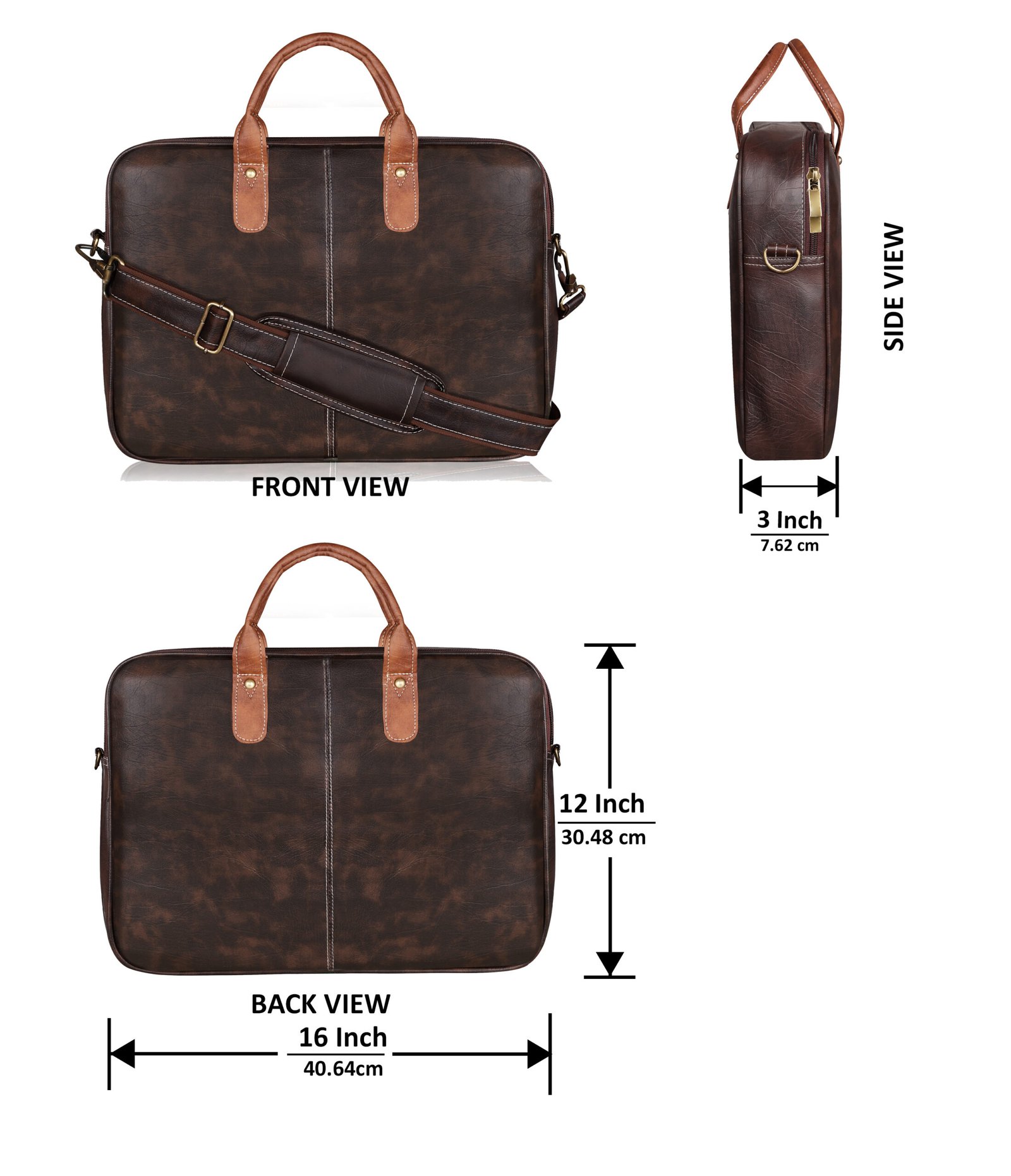 Brown Color faux leather 10L Messenger Bag BG72