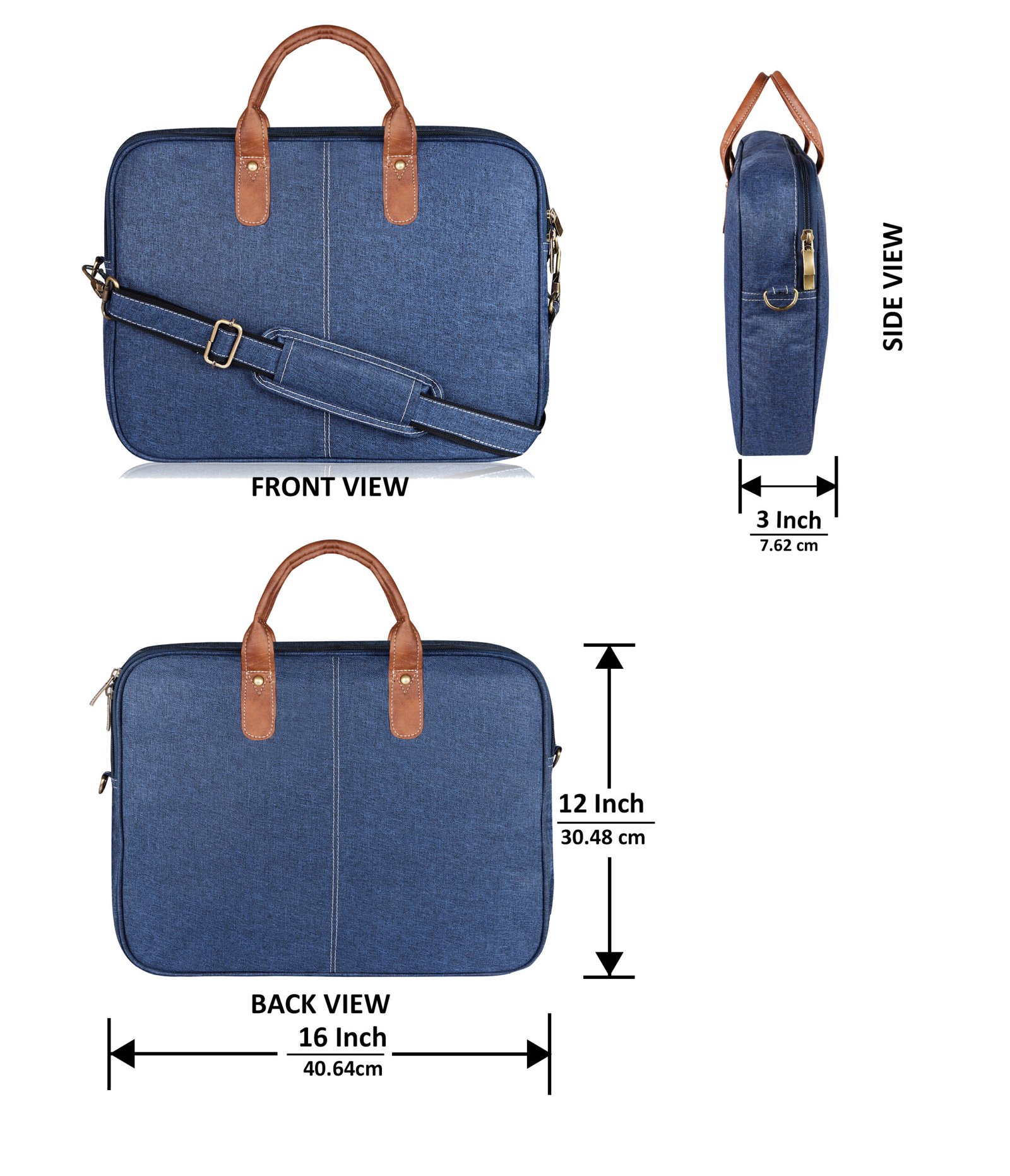 Blue Color Linen fabric 10L Messenger Bag BG74