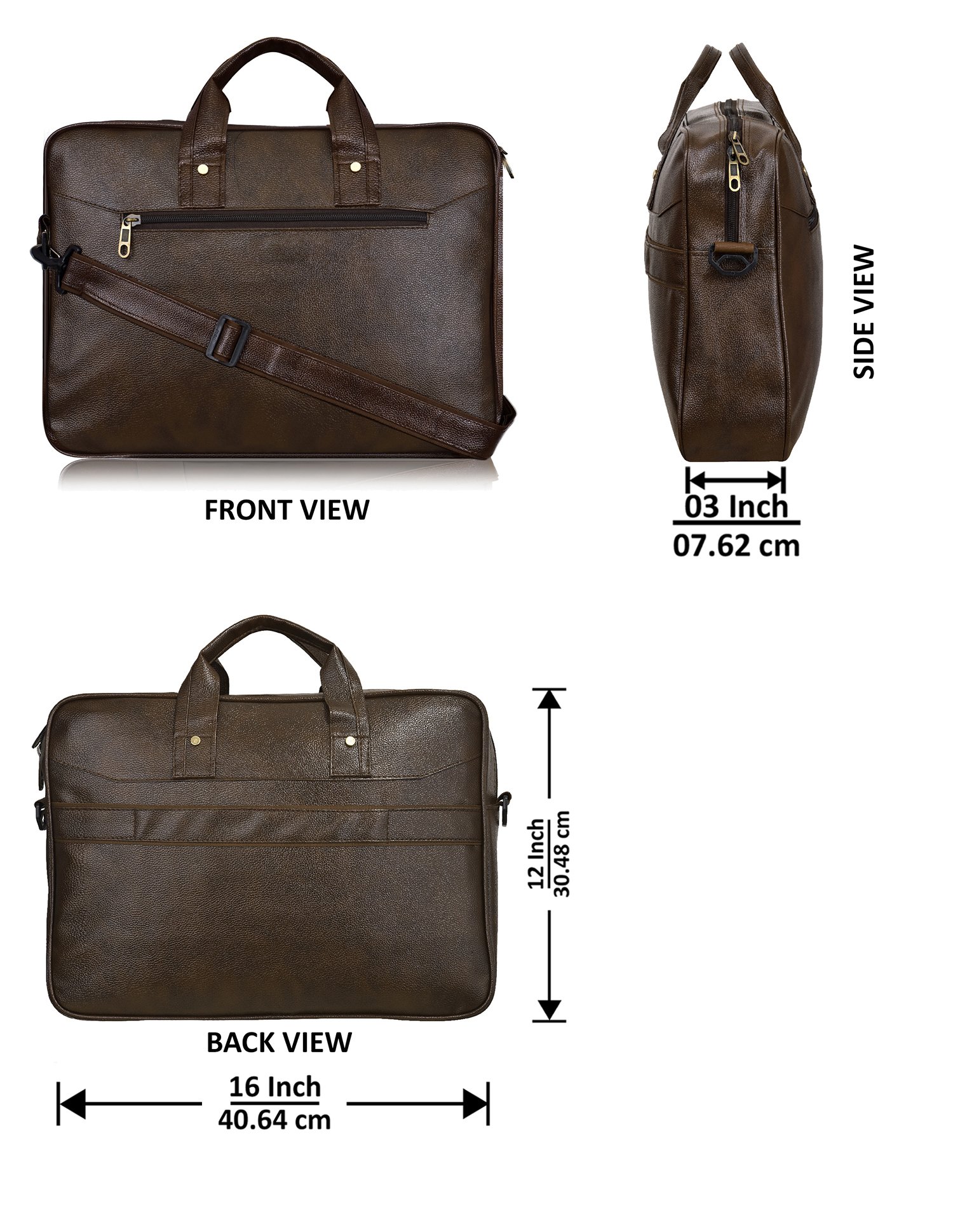 Chocolate Color Faux Leather 10L Messenger Bag BG11